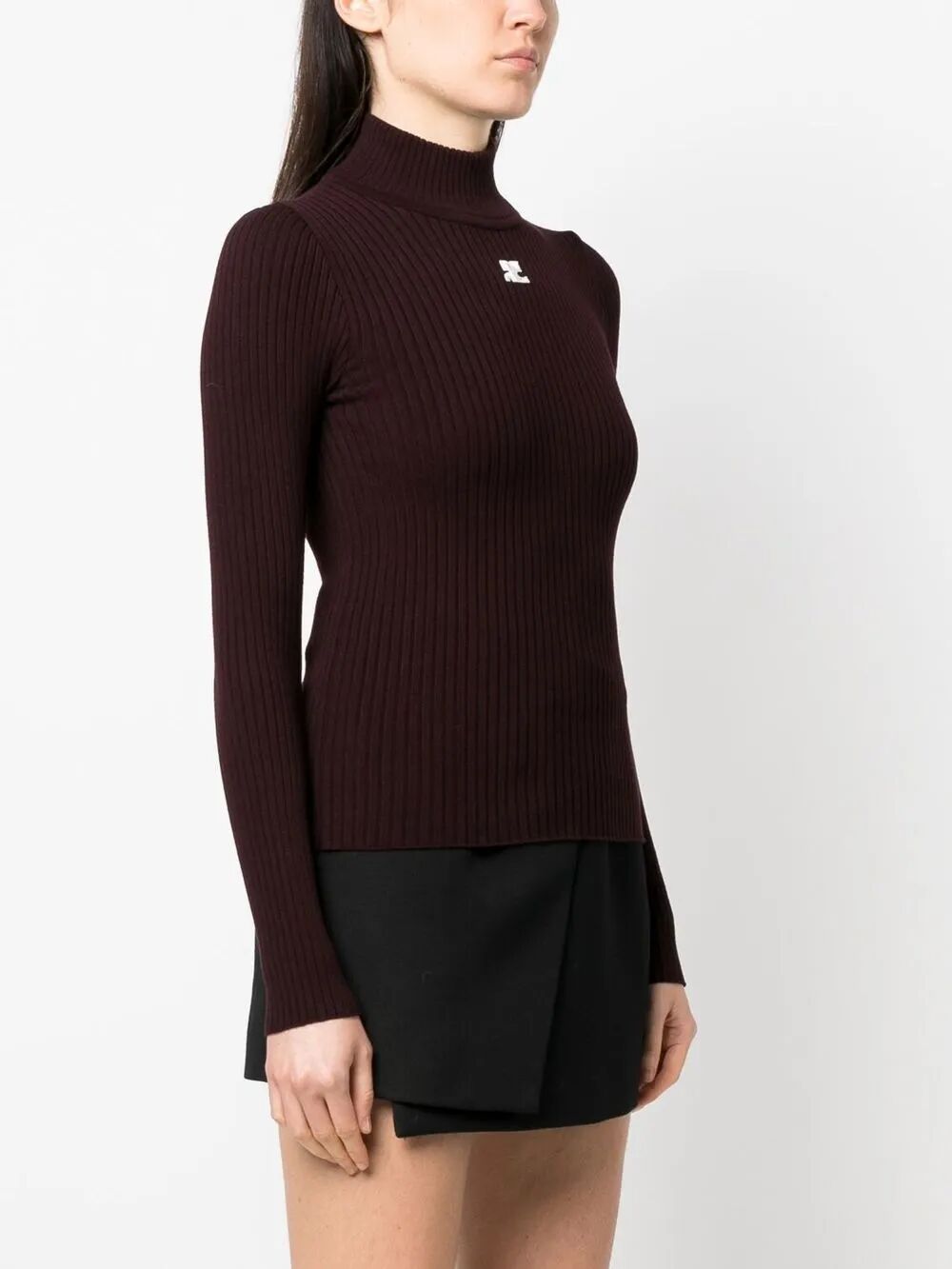 Courreges Women Re-Edition Rib Knit Mockneck Sweater COURREGES