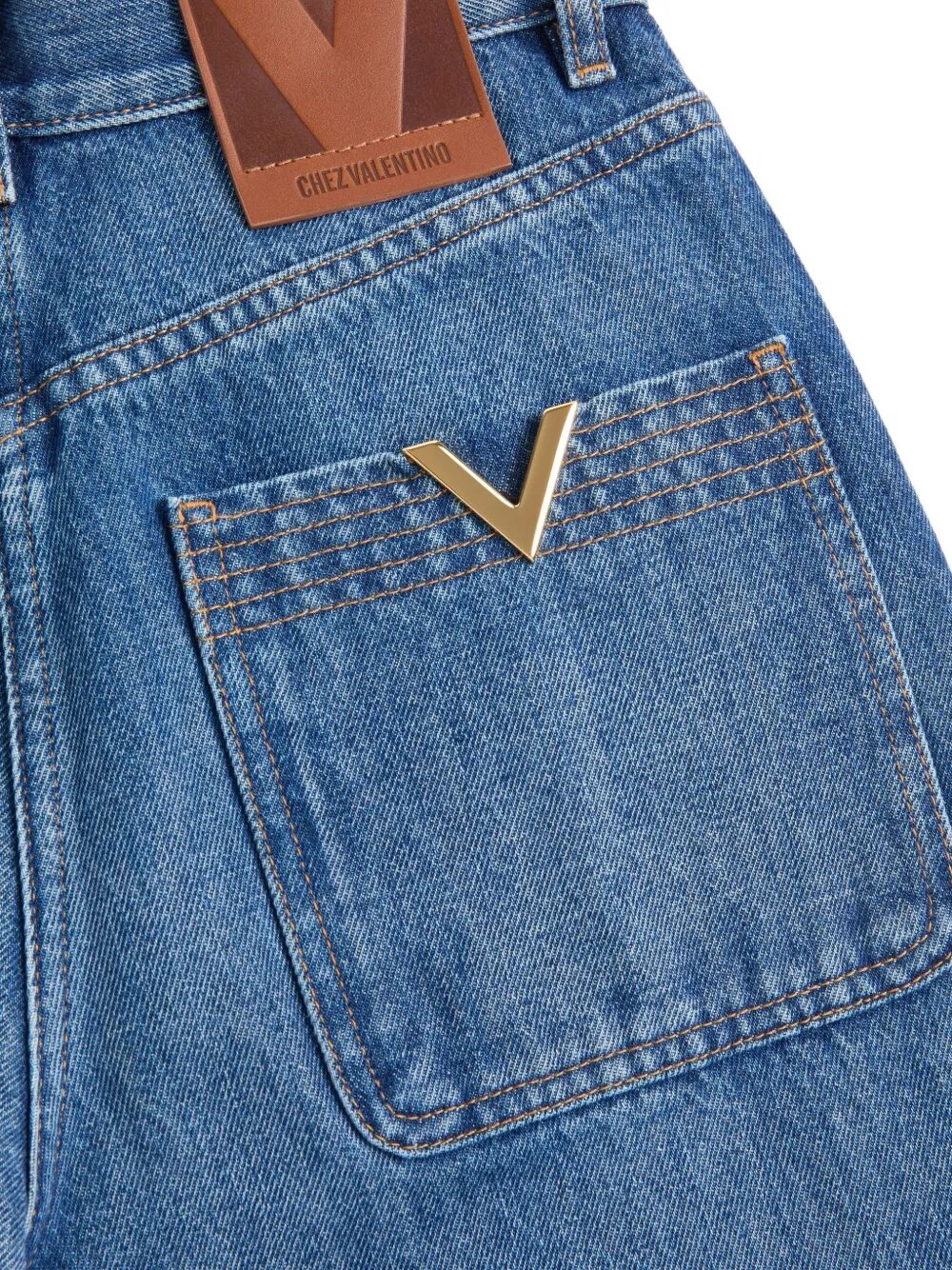 Valentino Garavani Women Denim Trousers With V Gold VALENTINO GARAVANI
