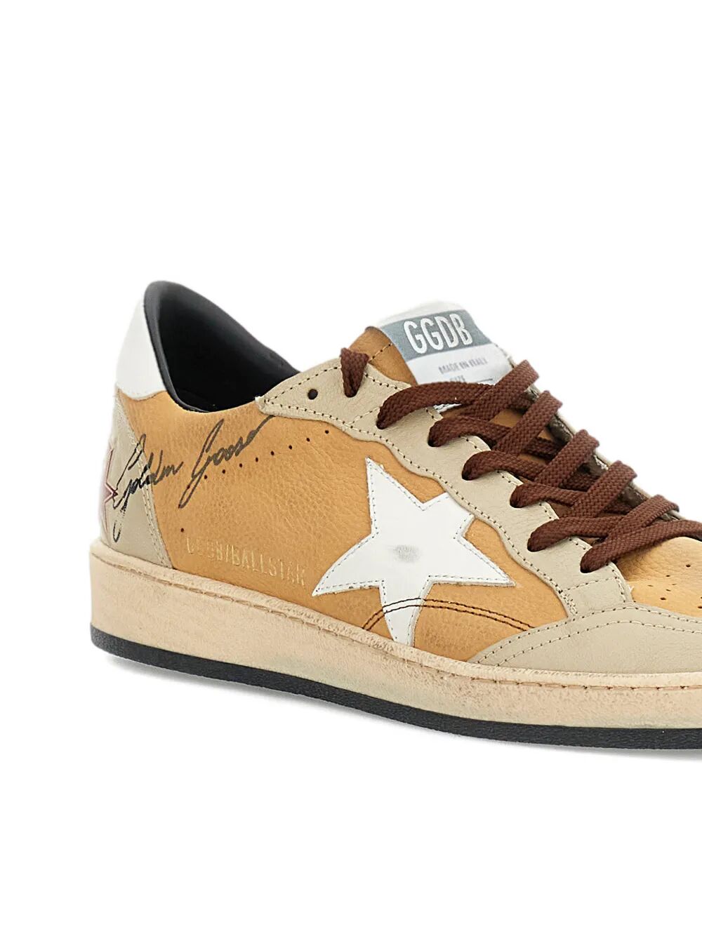Golden Goose Men Ball Star Nabuk Leather Sneakers With White Leather Star And Heel Tab GOLDEN GOOSE