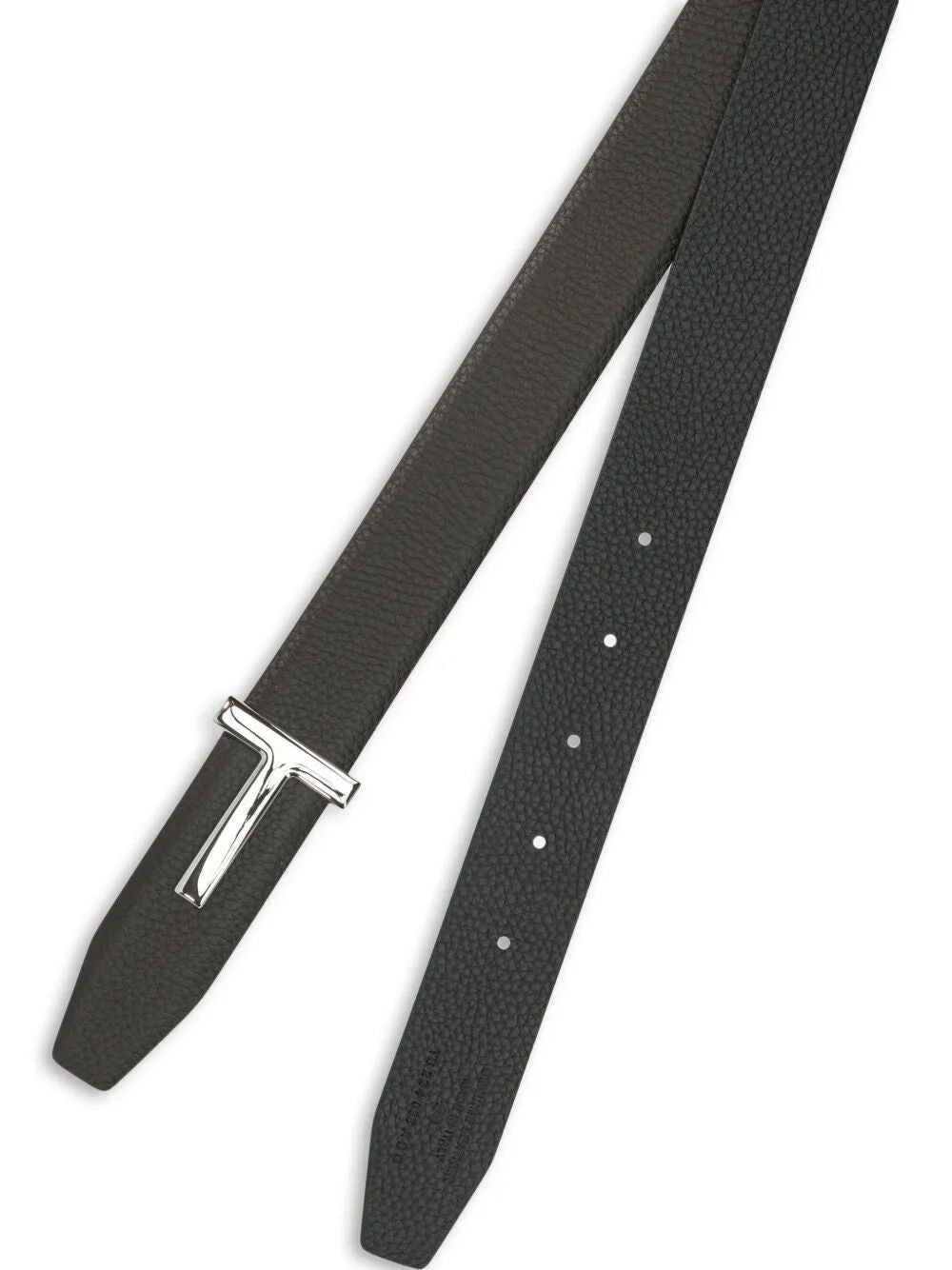Tom Ford Men T-Buckle Two-Tone Grained Leather Belt TOM FORD
