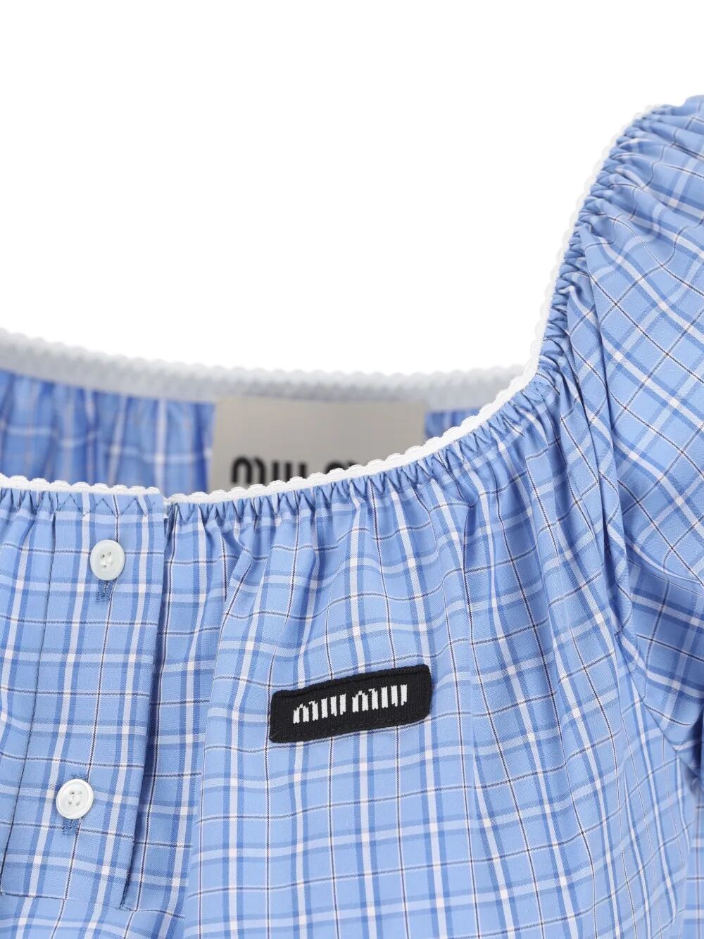 Miu Miu Women Plaid-Pattern Popeline Mini Dress MIU MIU