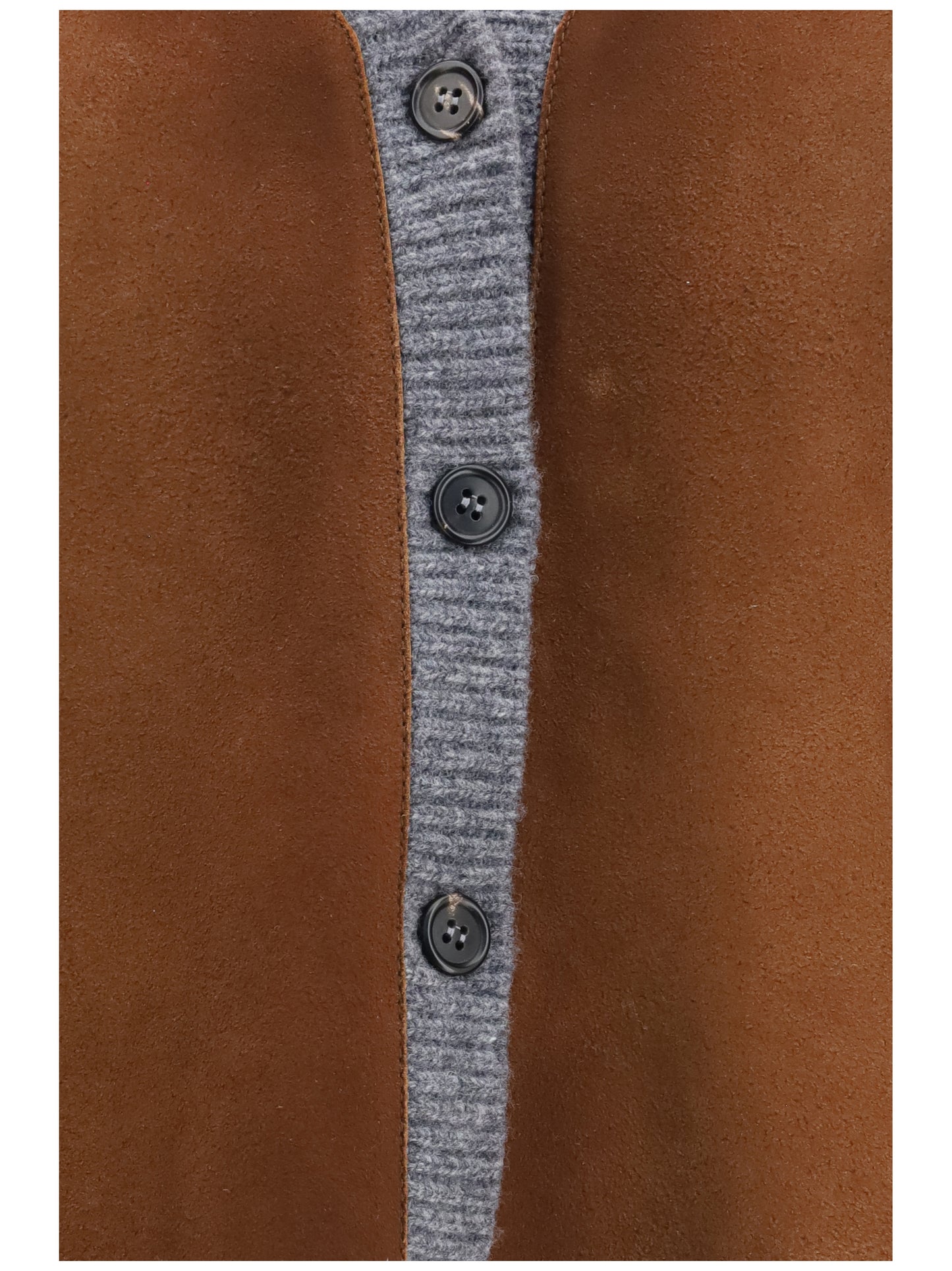 Prada Women Suede And Wool Cardigan PRADA