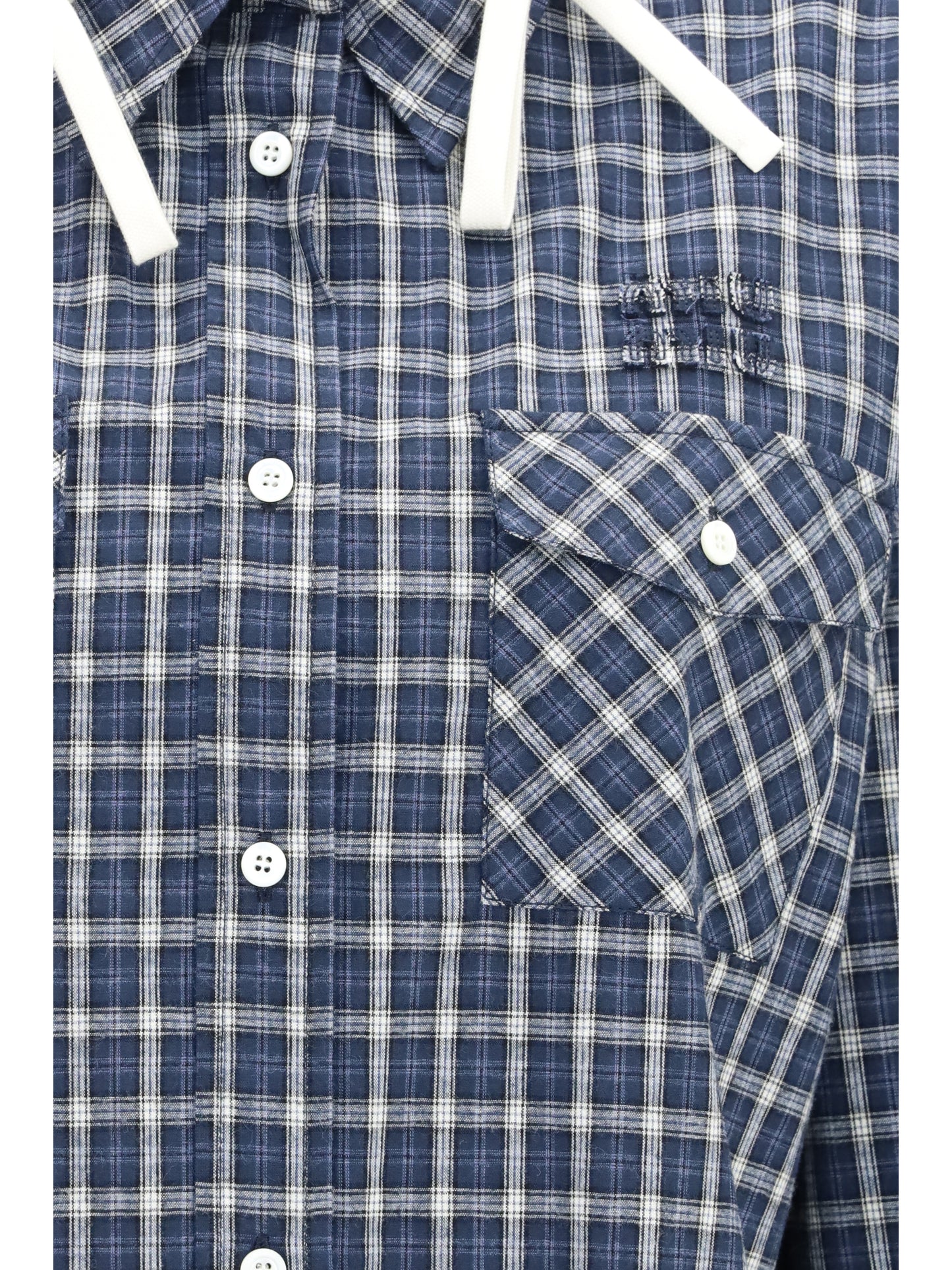 Miu Miu Women Checked Hooded Shirt