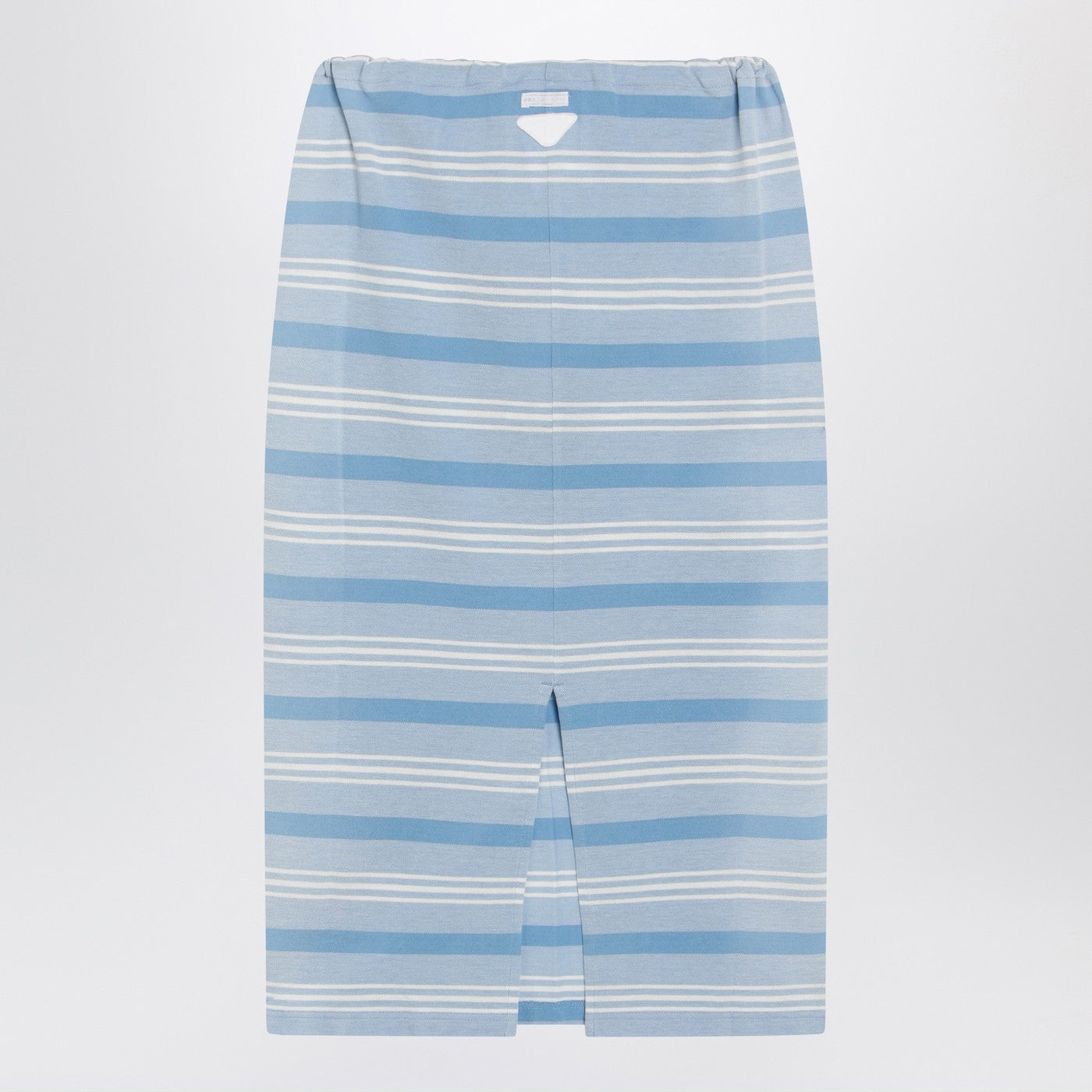 Prada Gonna Midi In Piquet A Righe Celeste Women PRADA
