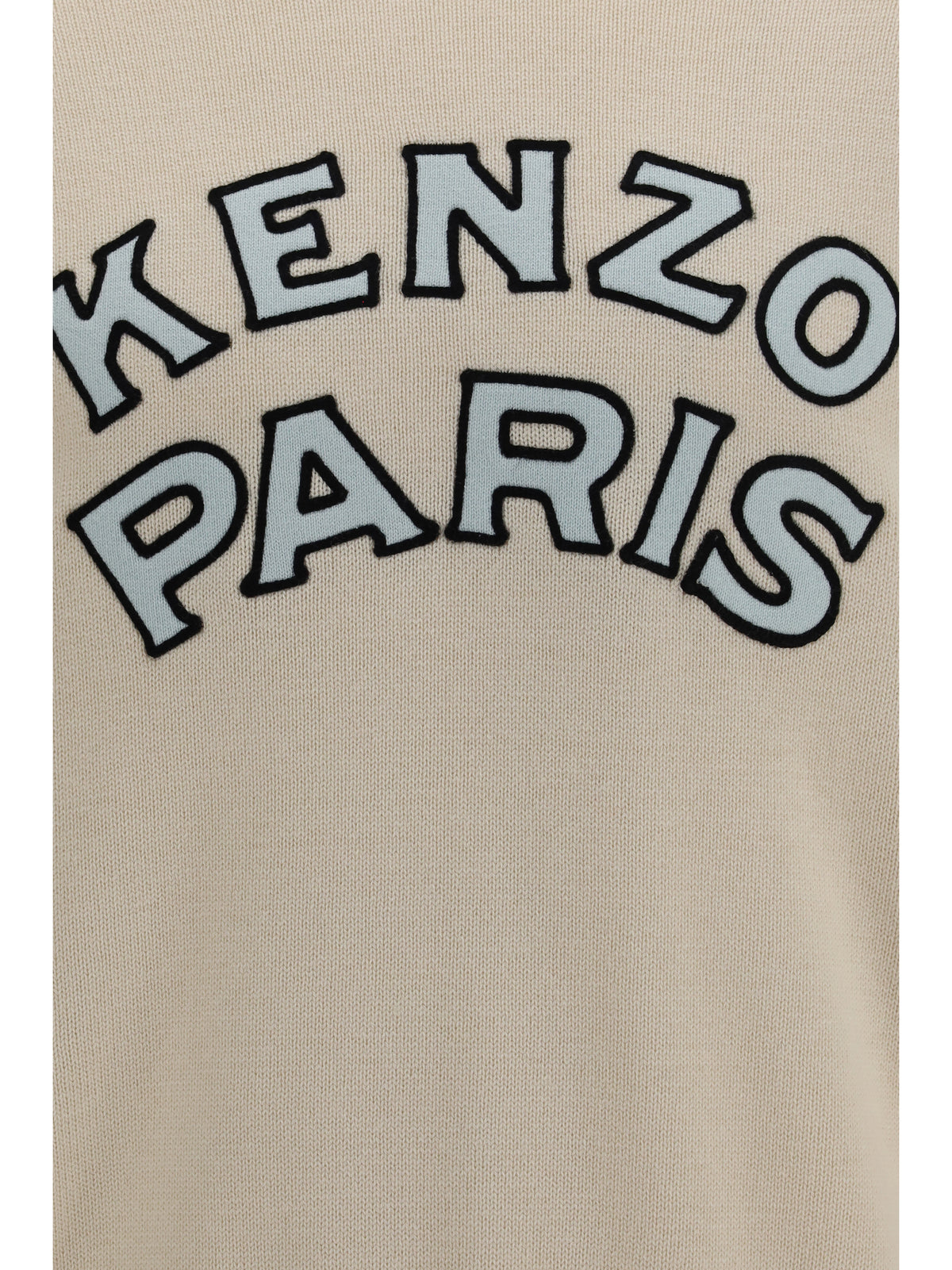 Kenzo Men Kenzo Paris Emblem Embroidered Wool And Cotton Sweater