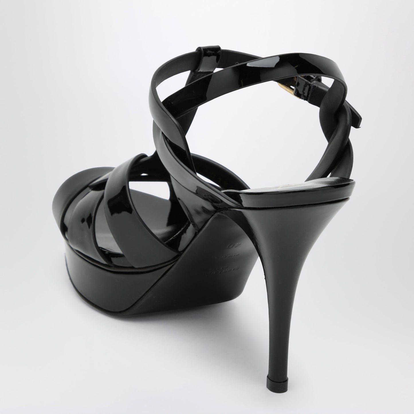 Saint Laurent Tribute Platform Sandals In Black Patent Leather Women SAINT LAURENT