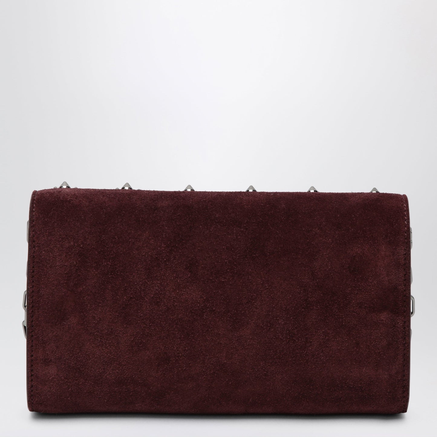 Christian Louboutin Paloma Studded Suede Wallet On Chain Burgundy Women CHRISTIAN LOUBOUTIN