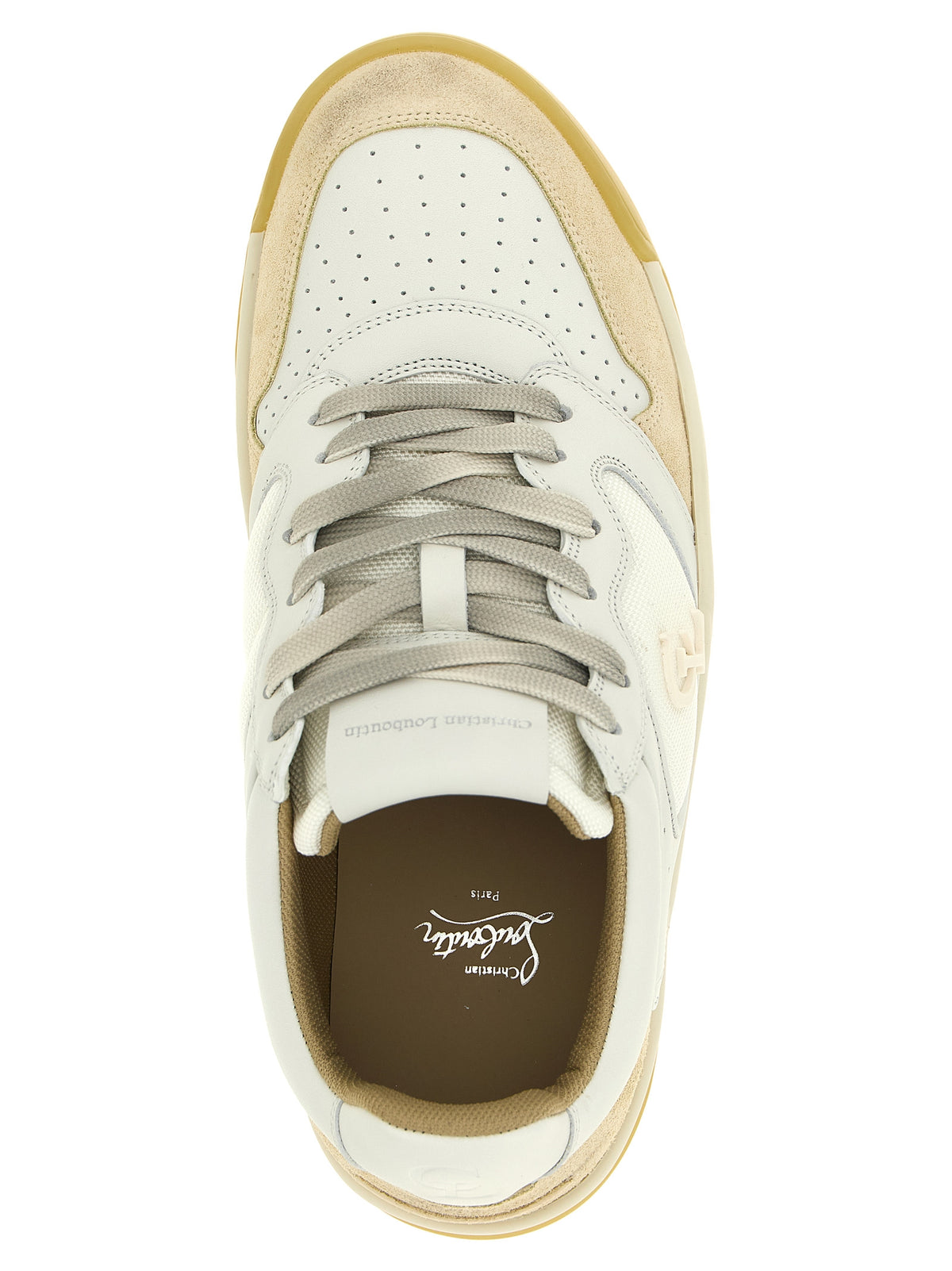 Christian Louboutin Men Beige 'Bsktball 1 Retro' Sneakers CHRISTIAN LOUBOUTIN