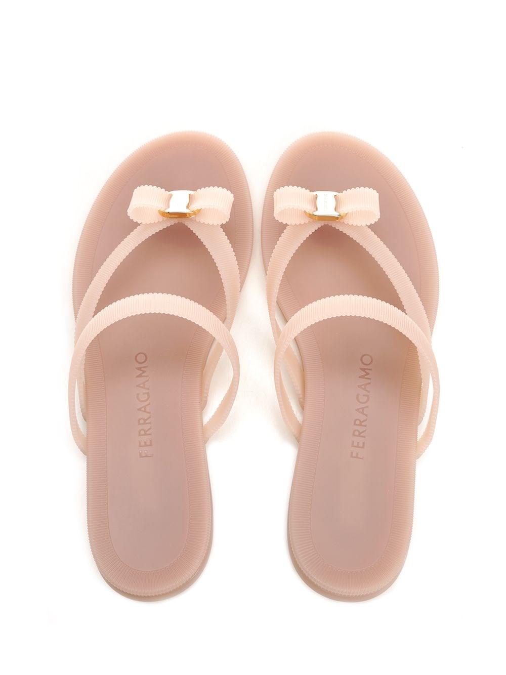 Ferragamo Women Vara Flip-Flops With Jelly Bow FERRAGAMO