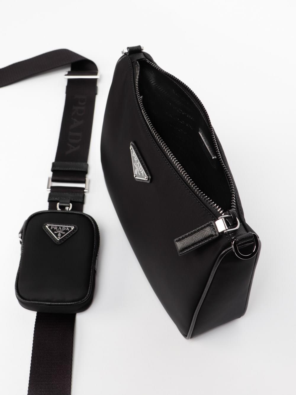 Prada Men Prada Men Re-Nylon And Saffiano Leather Shoulder Bag PRADA