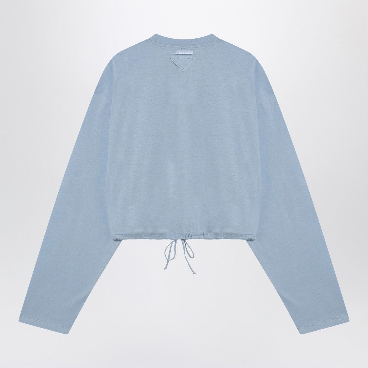 Prada Light Blue Sweater With Elastic Hem Women PRADA