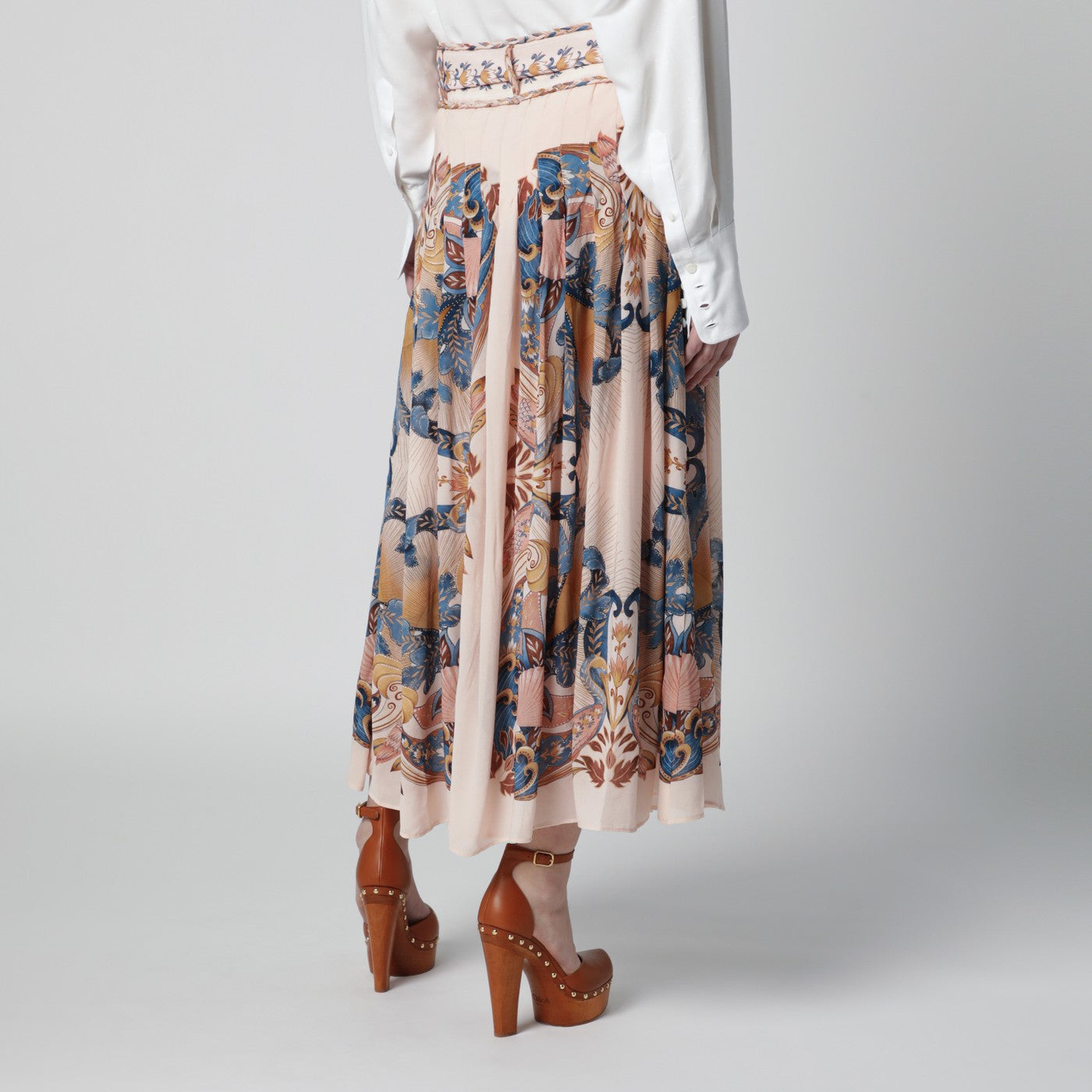 Farm Rio Pink Sea Garden Pleated Skirt Women FARM Rio