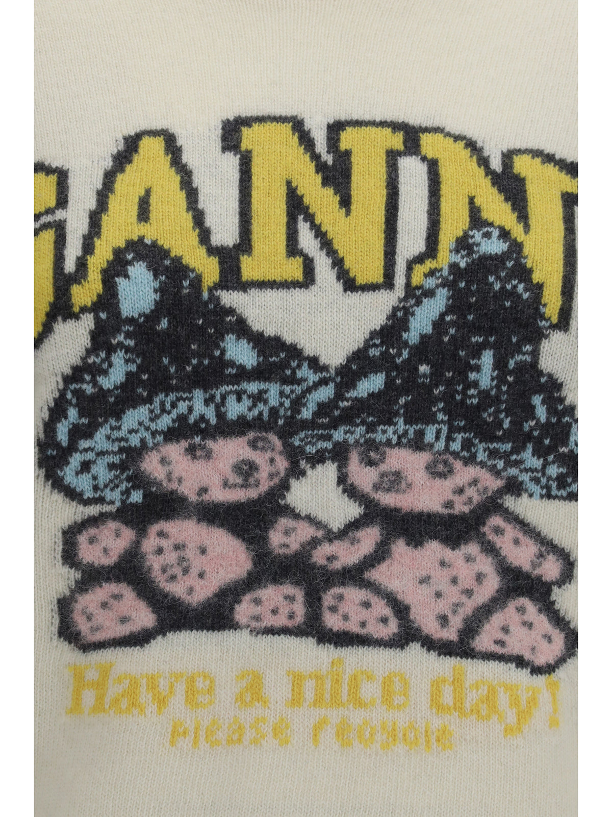 Ganni Women Mushroom Teddy Wool-Blend Sweater GANNI