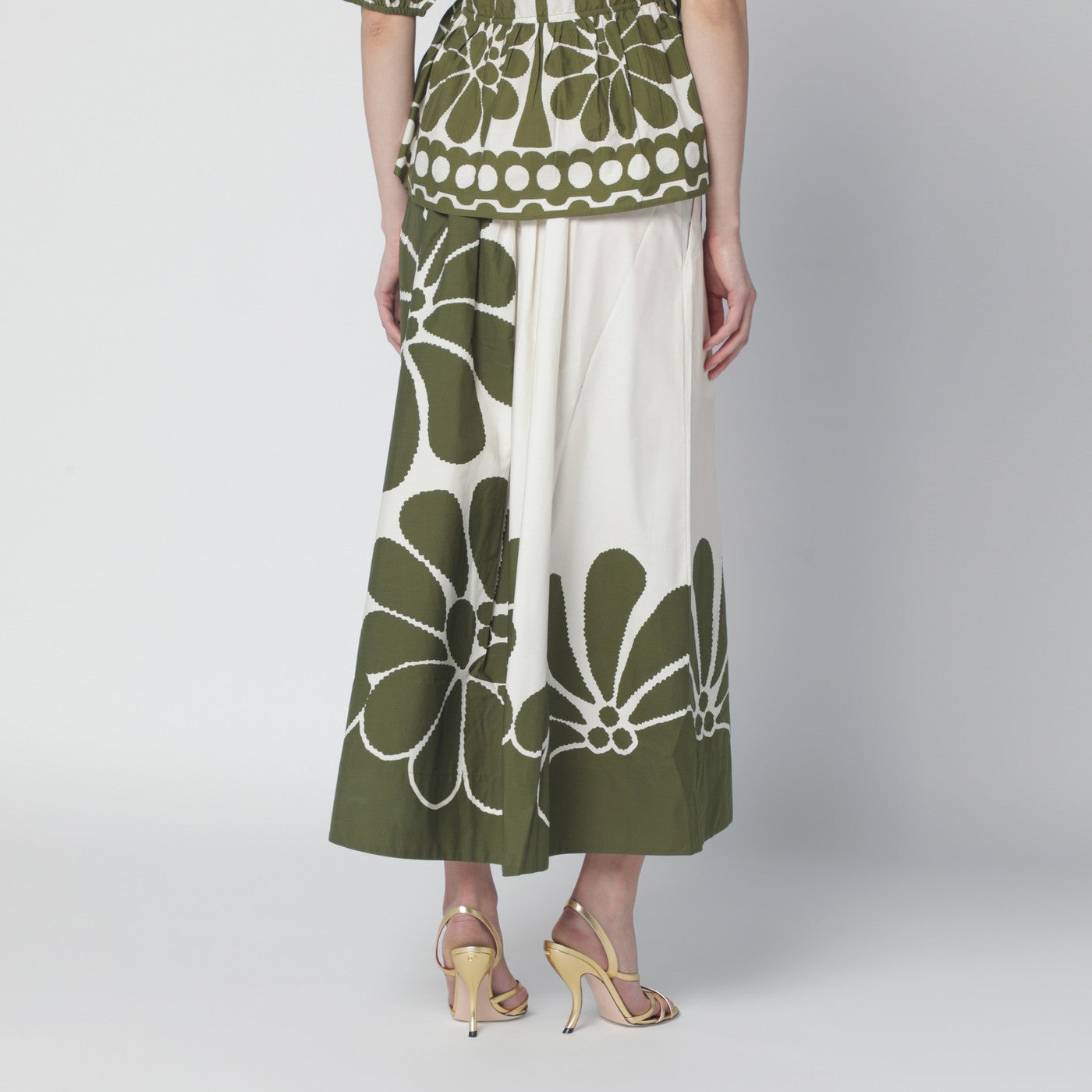 Farm Rio Palermo Maxi Skirt With Green Print Women FARM Rio