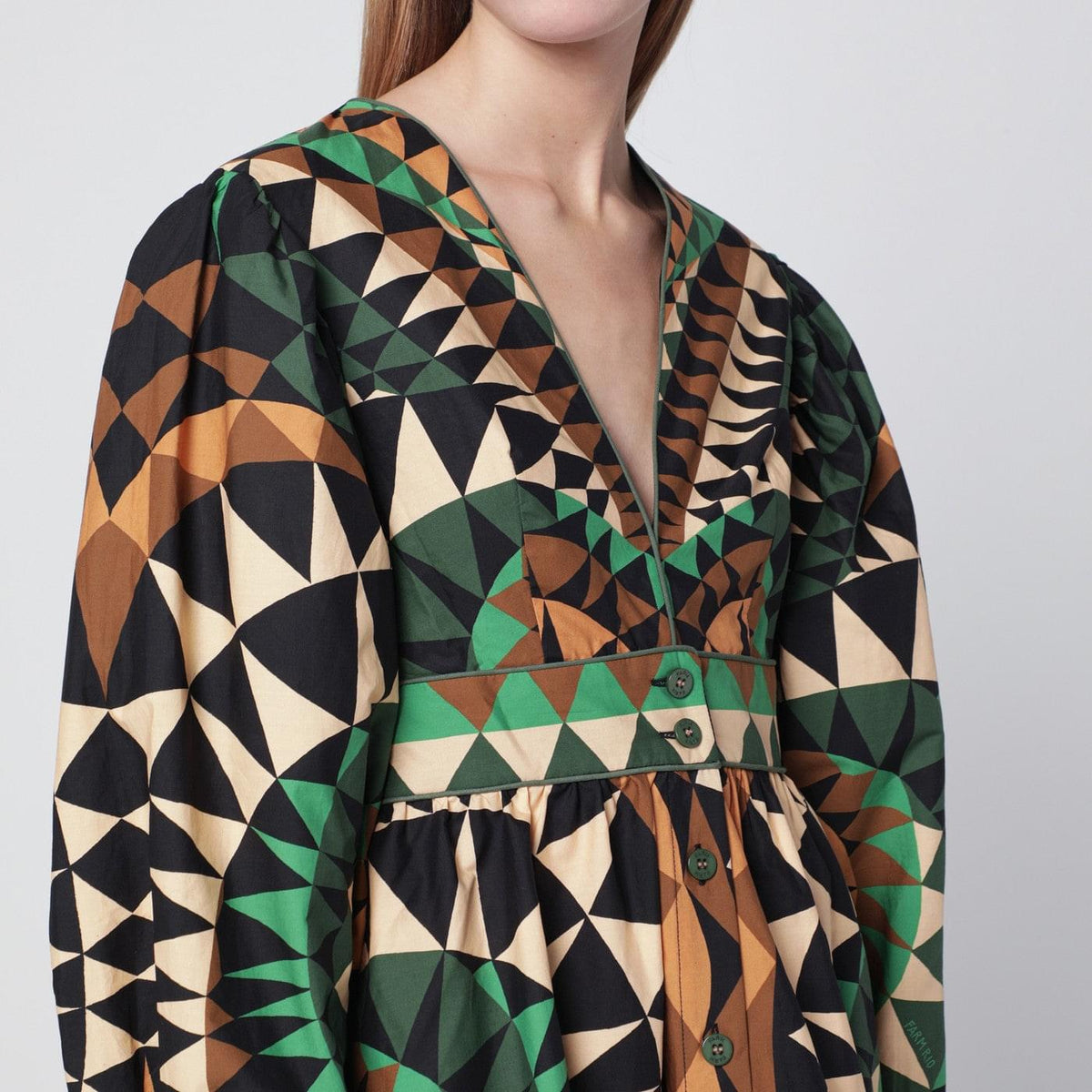 Farm Rio Green Heart Deco Mini Dress Women FARM Rio