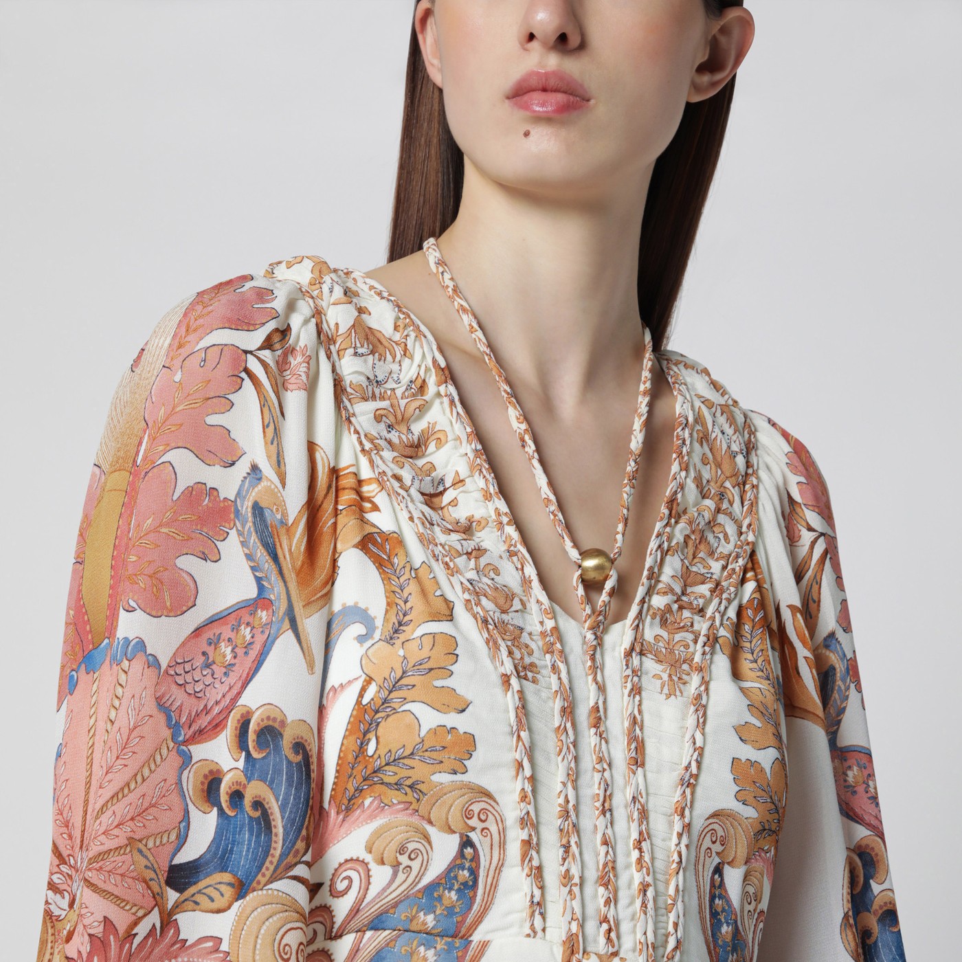 Farm Rio White Sea Garden Dress With Tiered Ruffles Women FARM Rio