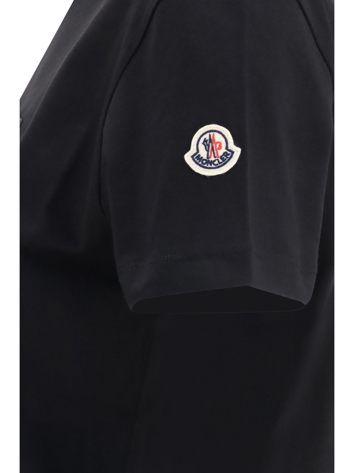 Moncler Women Cotton T-Shirt With A Tone On Tone Embroidered Logo MONCLER