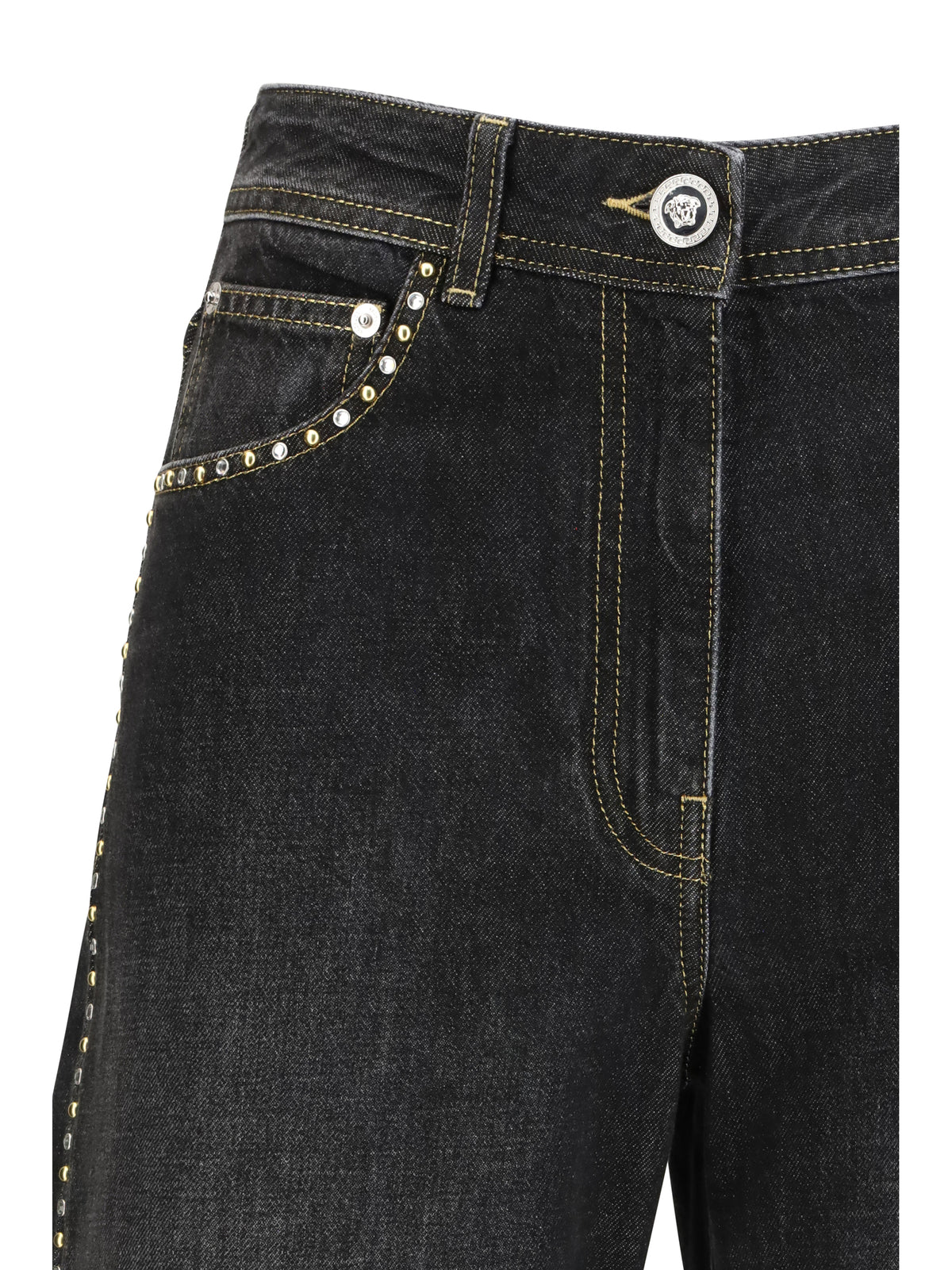 Versace Women Straight Jeans With Studs VERSACE
