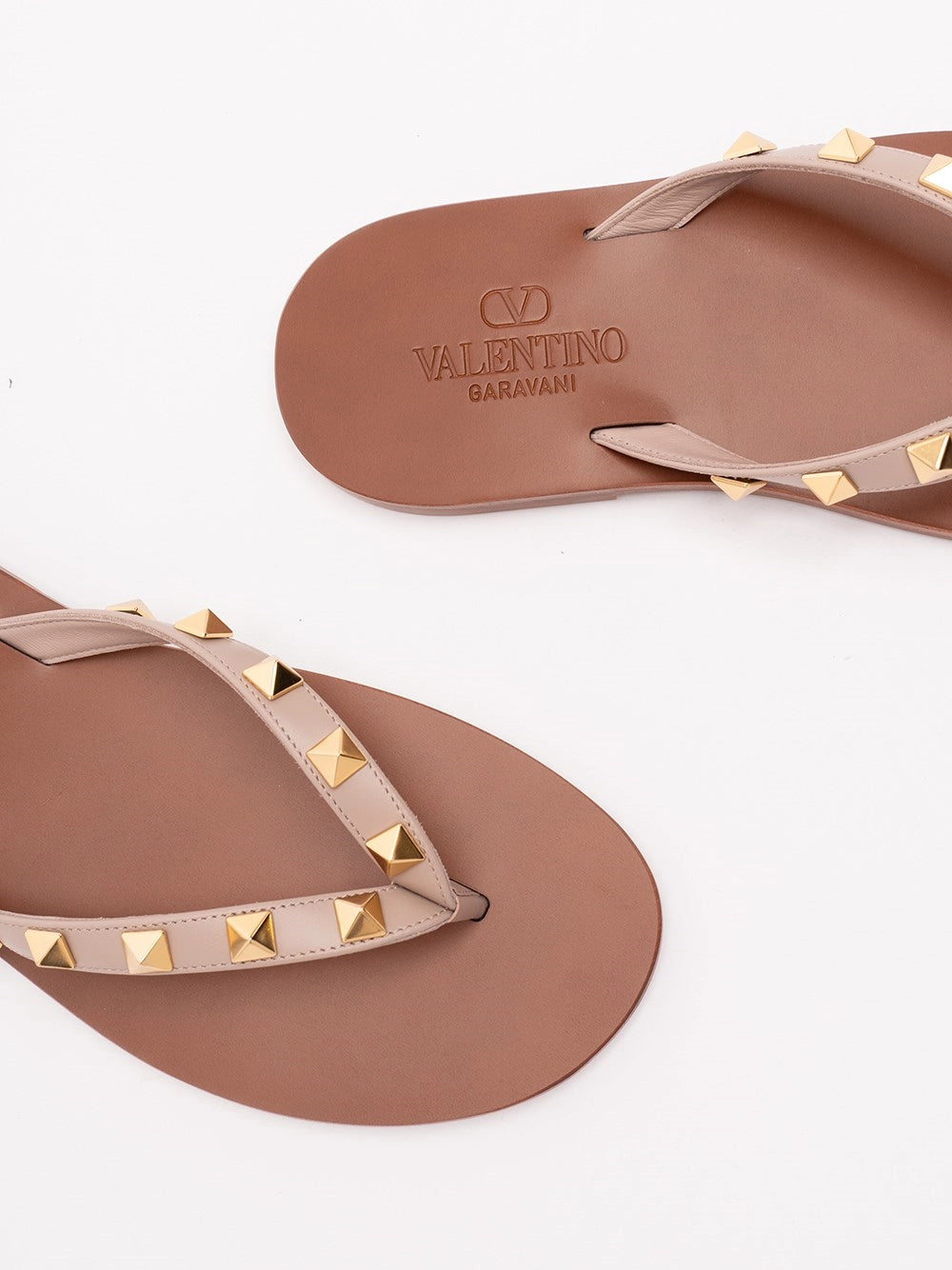 Valentino Garavani Women Rockstud Calfskin Flip-Flops 05Mm VALENTINO GARAVANI