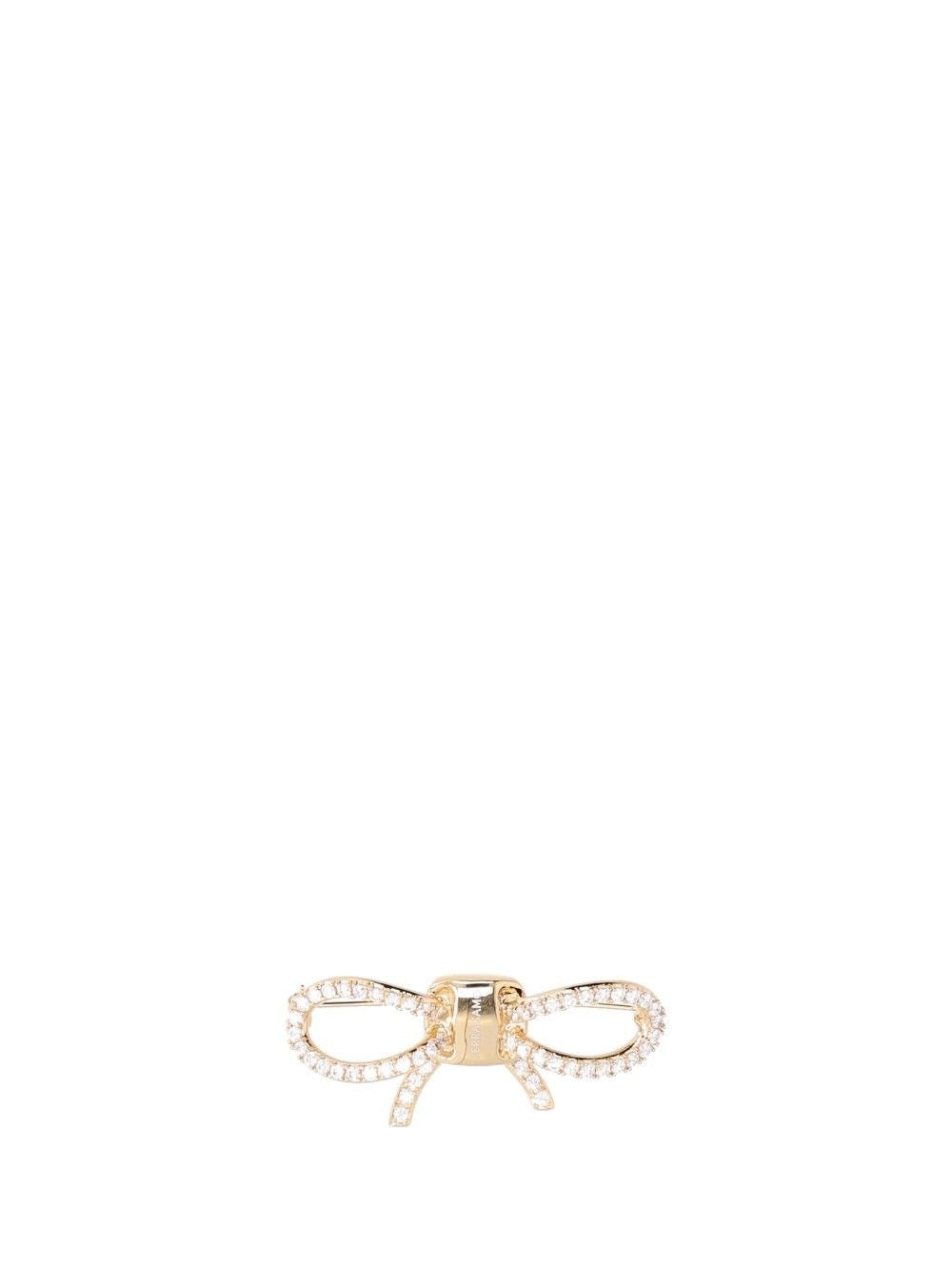 Ferragamo Women Crystal Bow Brooch FERRAGAMO