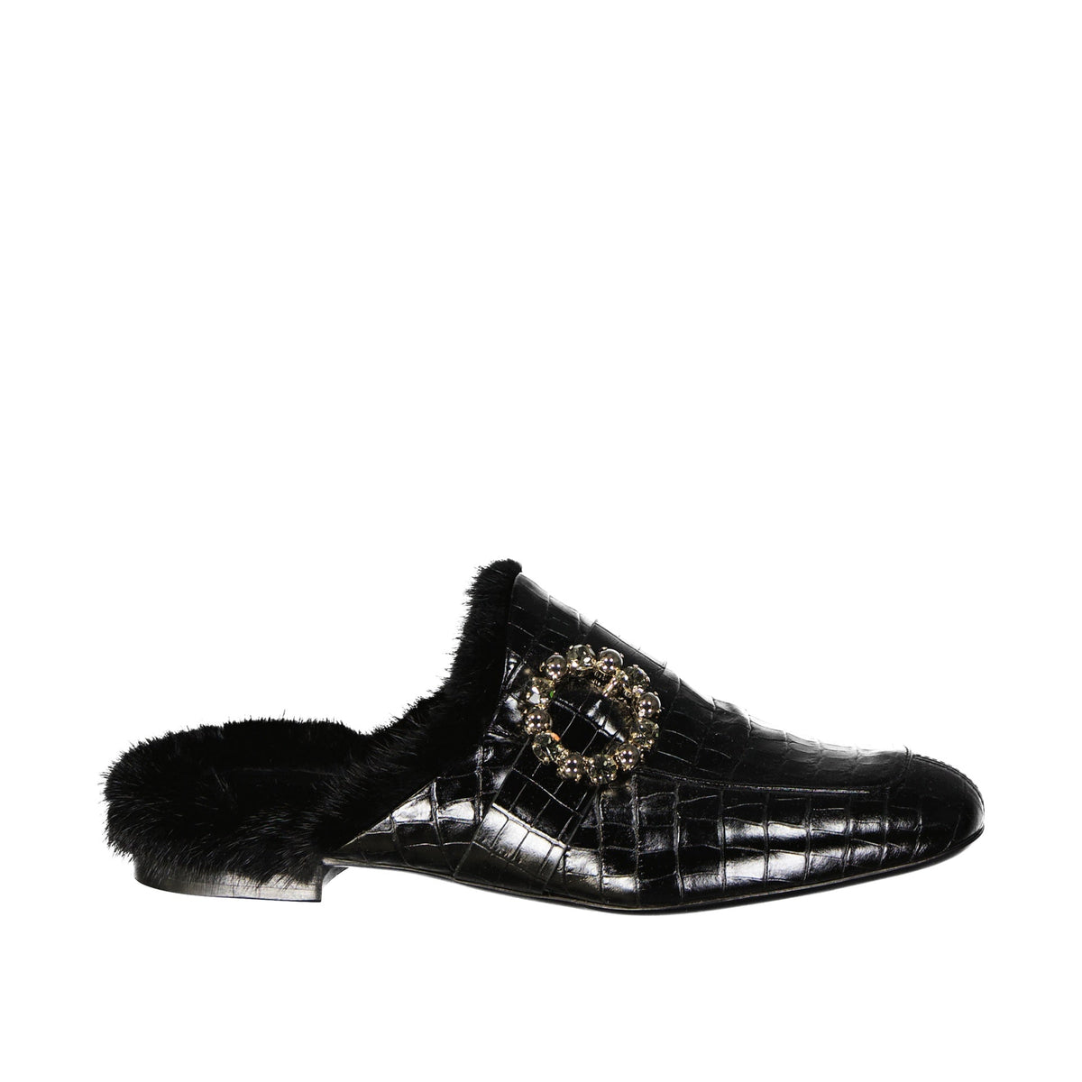 Eleventy Leather Fur Mules Women Eleventy