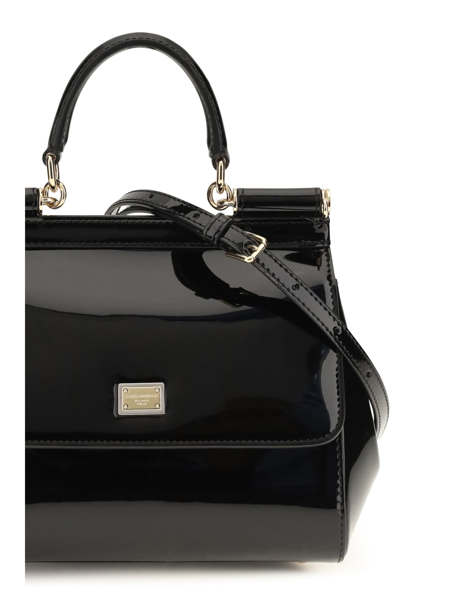Dolce & Gabbana Women Small Sicily Patent Leather Handbag DOLCE & GABBANA
