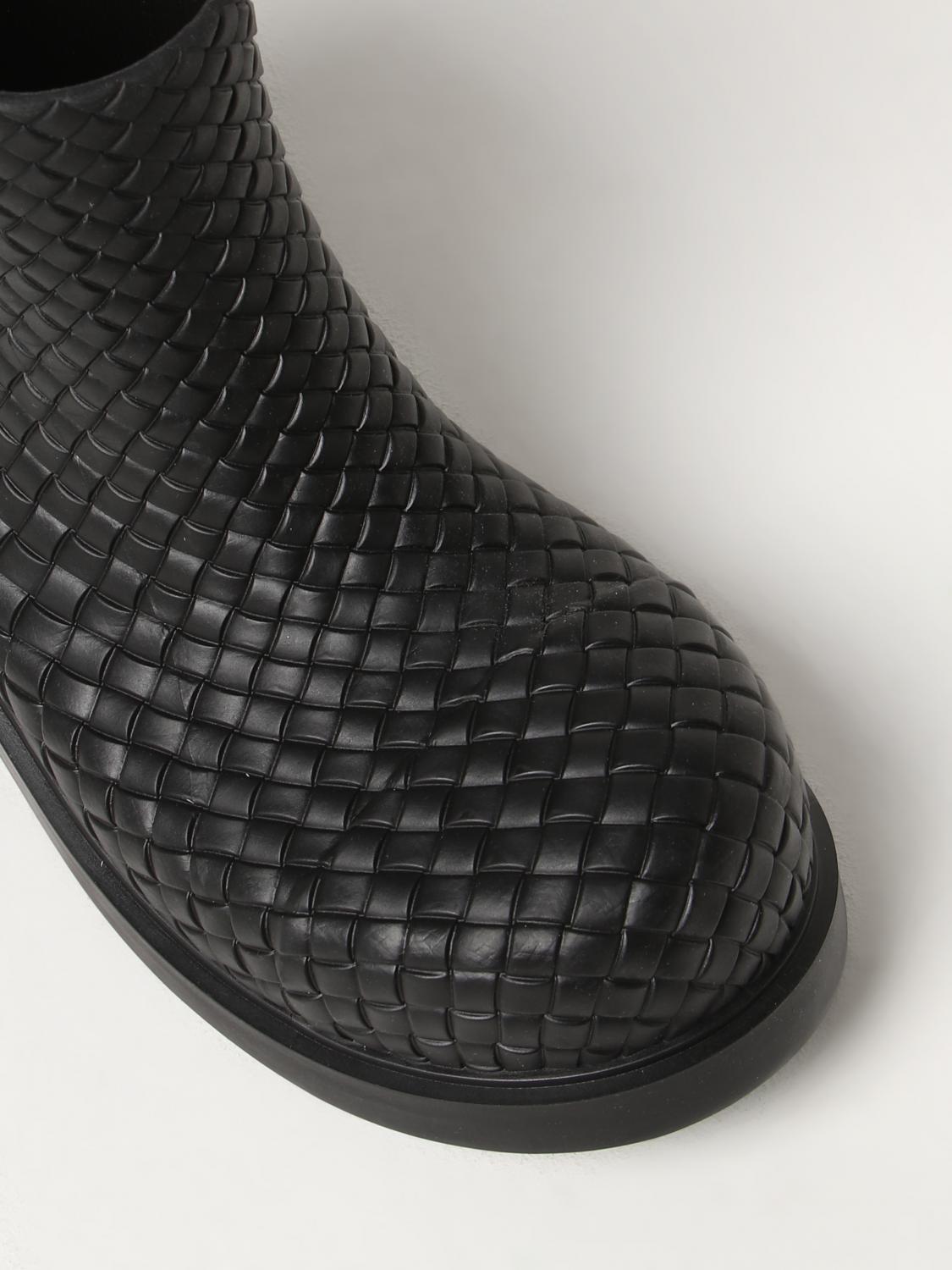 Bottega Veneta Men Bottega Veneta Fireman Ankle Boots In Woven Rubber BOTTEGA VENETA