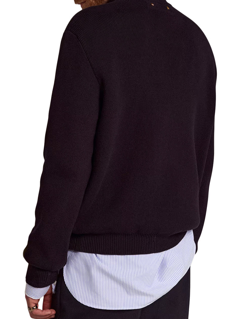 Golden Goose Deluxe Brand Men Crewneck Cotton Sweater With Destroyed Effect GOLDEN GOOSE