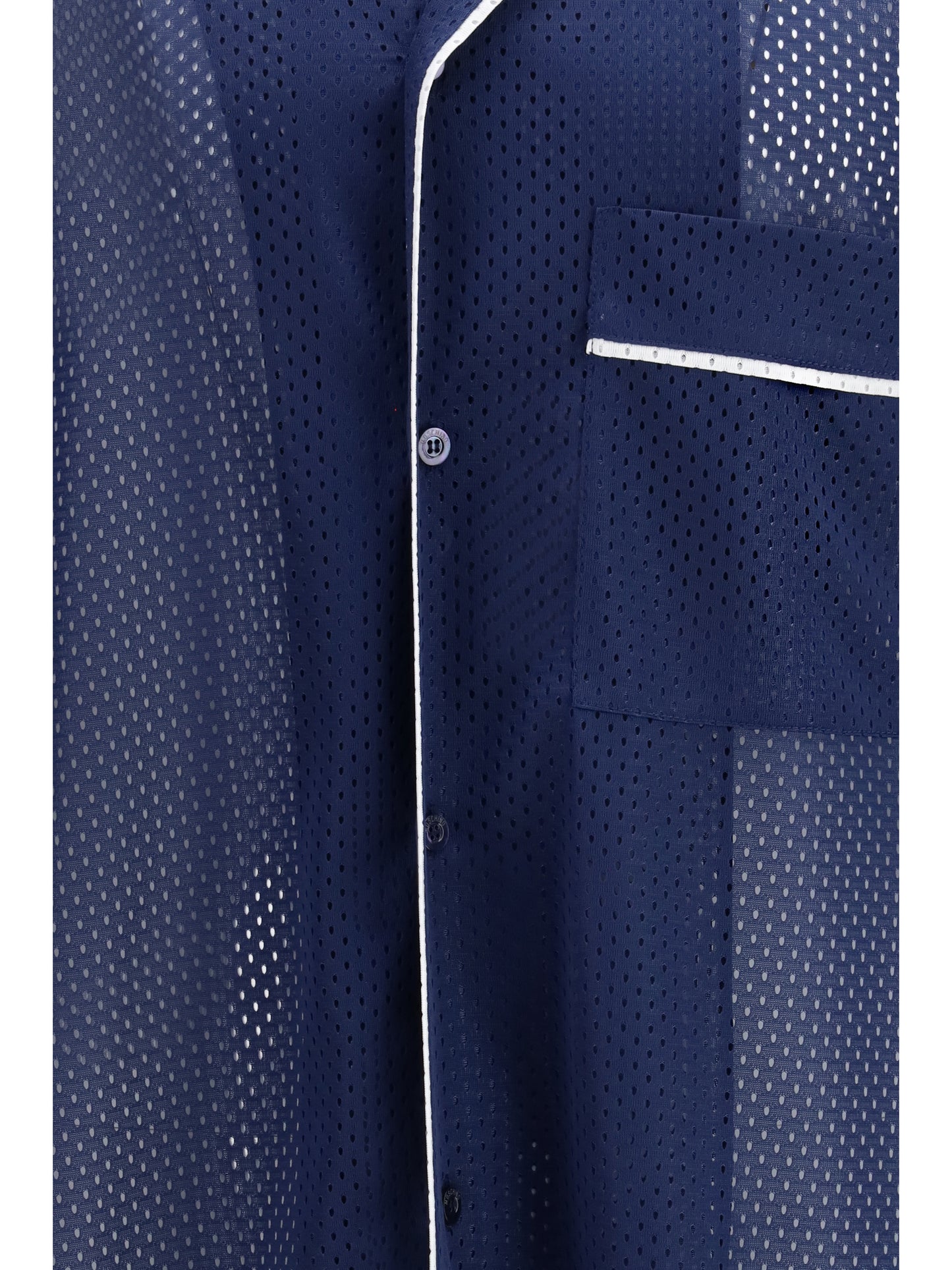 Moschino Men Technical Mesh Shirt With Reversed 22 Print MOSCHINO