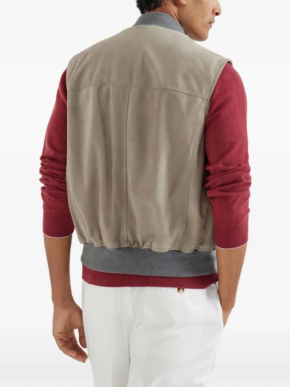 Brunello Cucinelli Men Sleeveless Leather Jacket BRUNELLO CUCINELLI