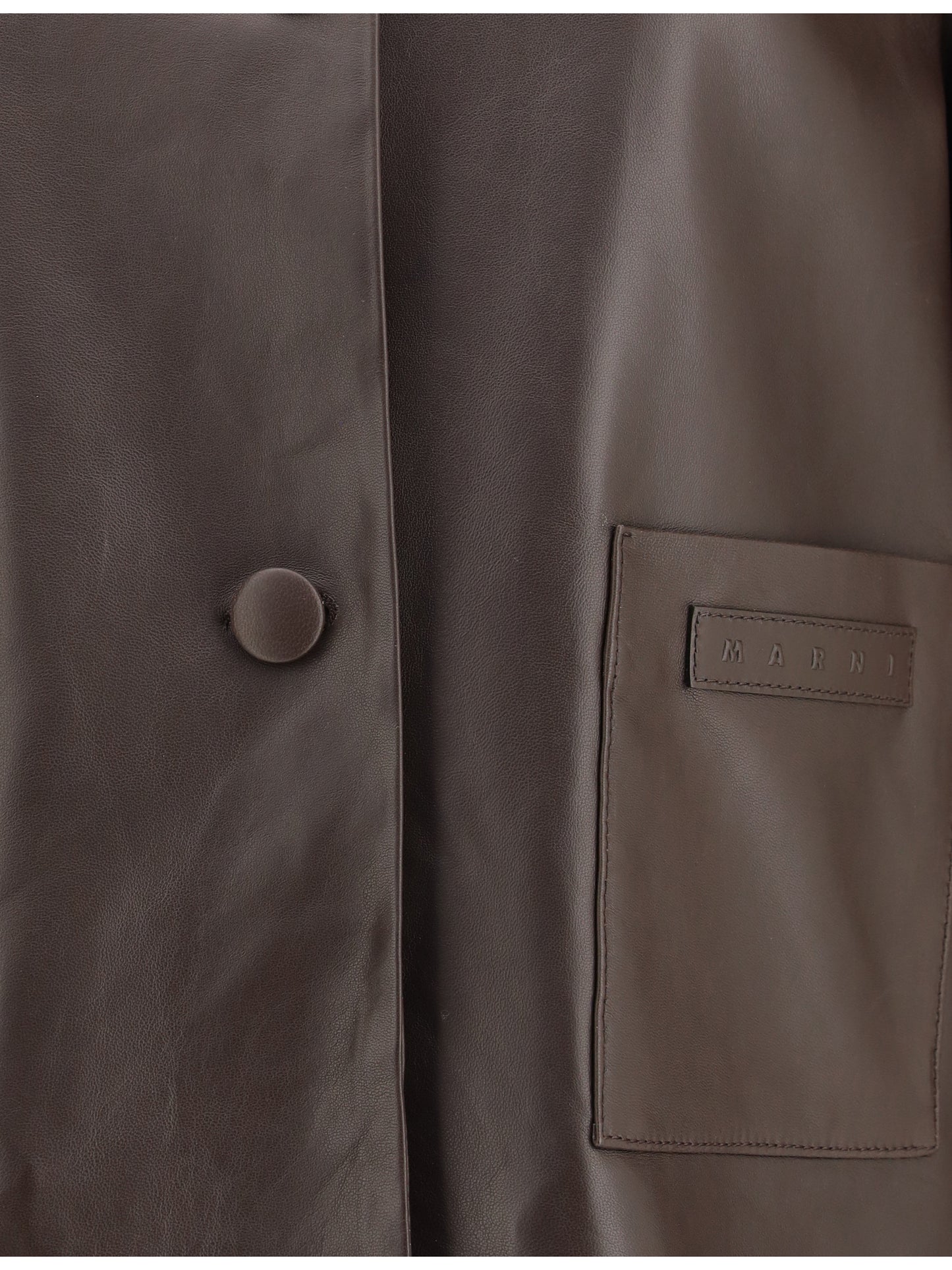 Marni Women Leather Jacket With A Shearling Collar