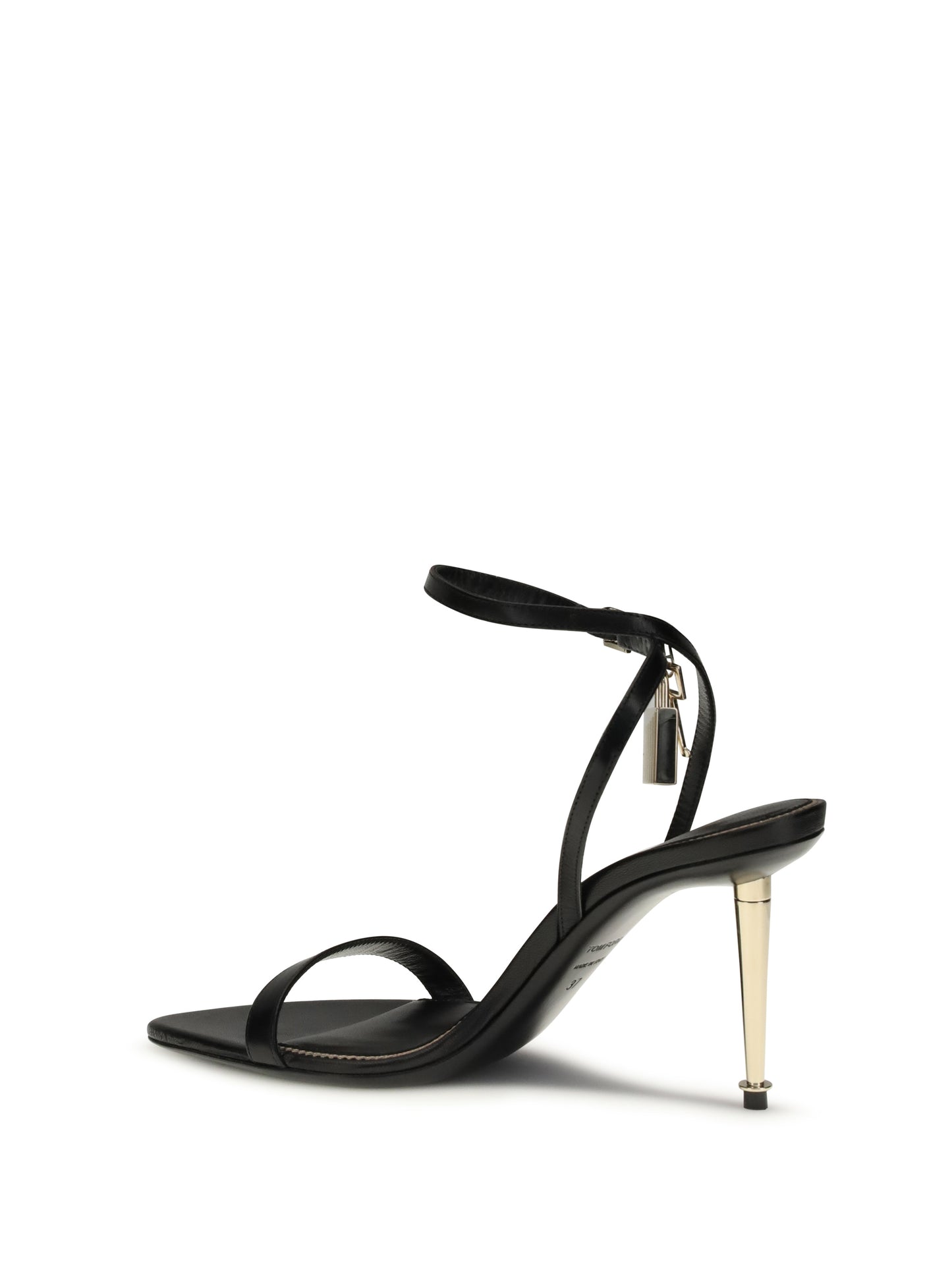 Tom Ford Women Shiny Leather Padlock Pointy Naked Sandal TOM FORD