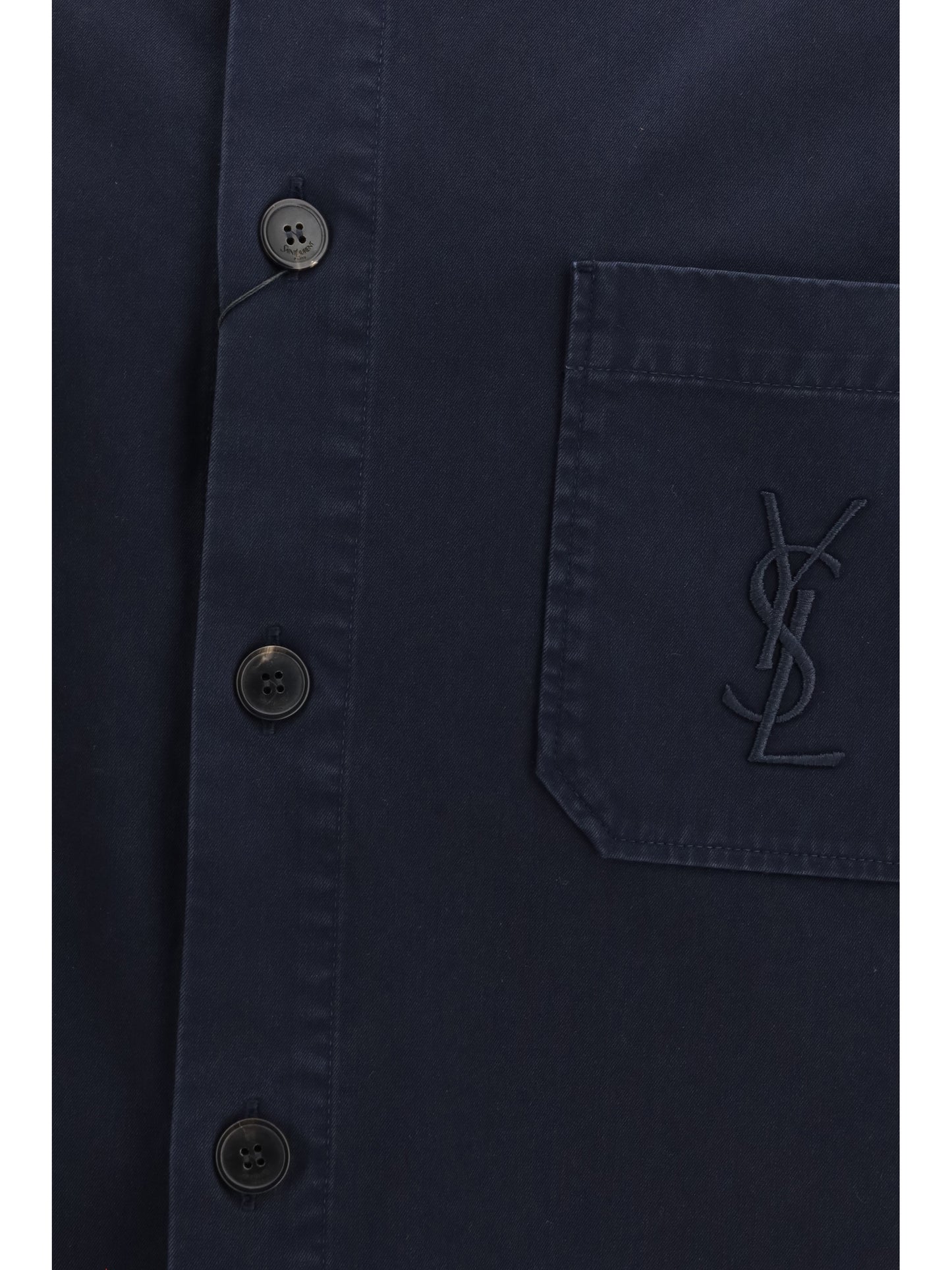Saint Laurent Men Cassandre Overshirt In Gabardine With Logo SAINT LAURENT
