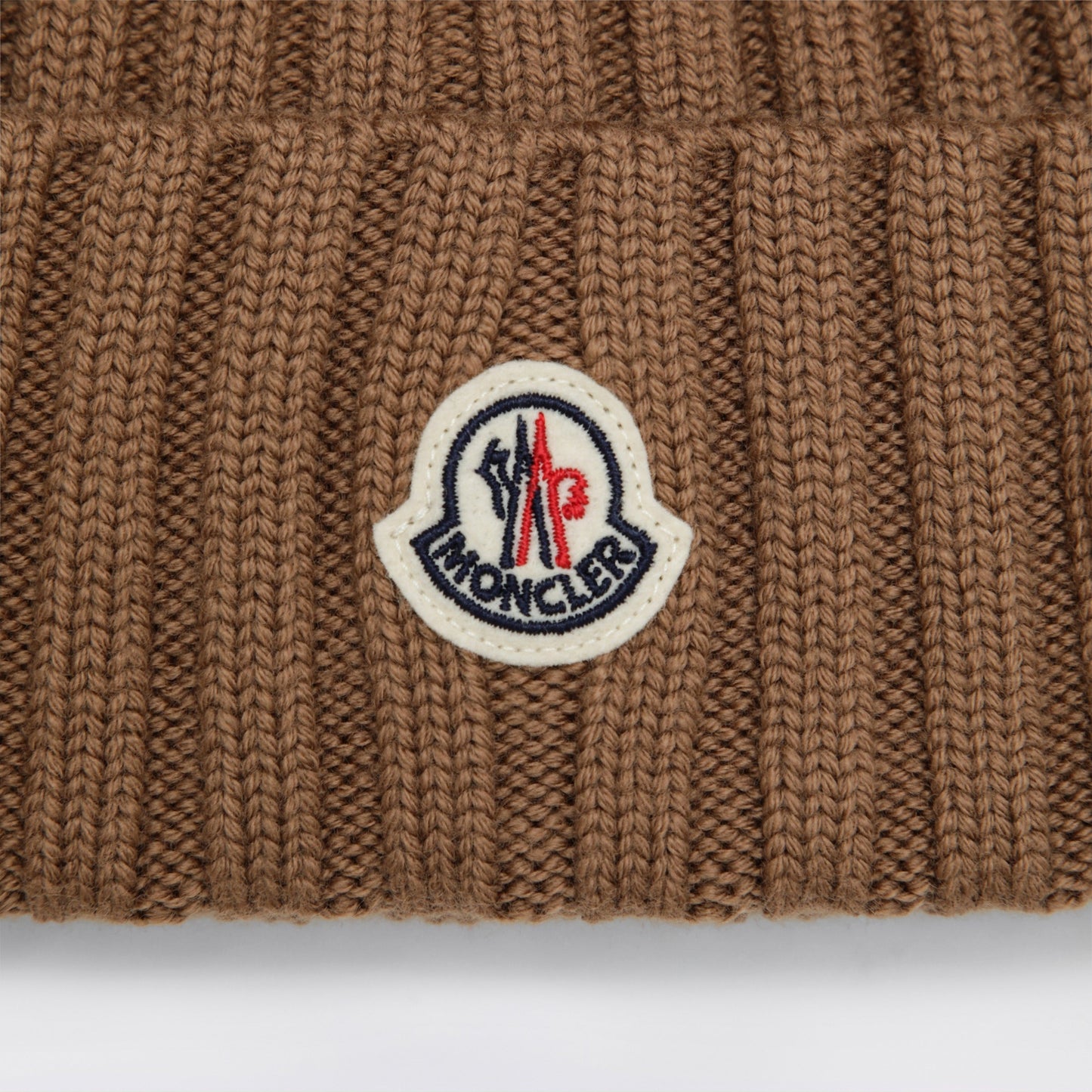 Moncler Beige Wool Beanie With Pom-Pom Women MONCLER
