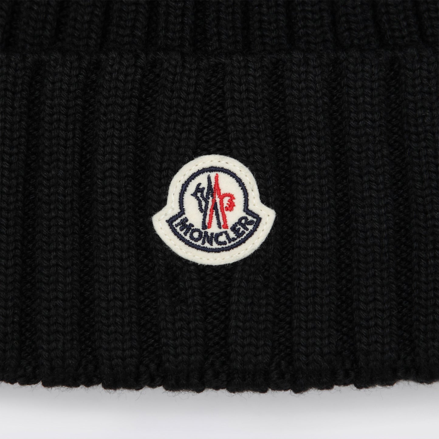 Moncler Black Wool Beanie With Pom-Pom Women MONCLER