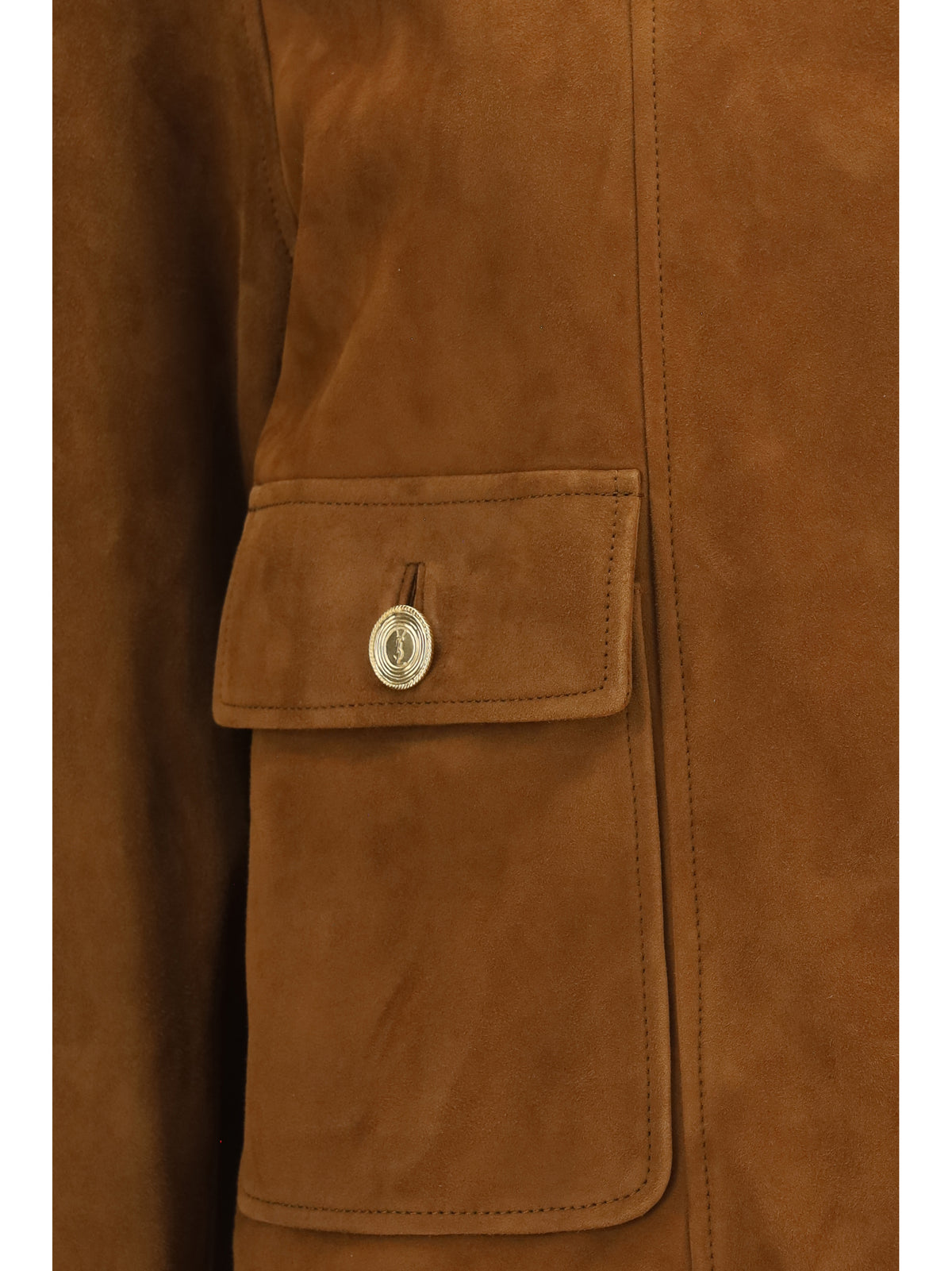 Saint Laurent Women Short Suede Jacket With Buttons SAINT LAURENT