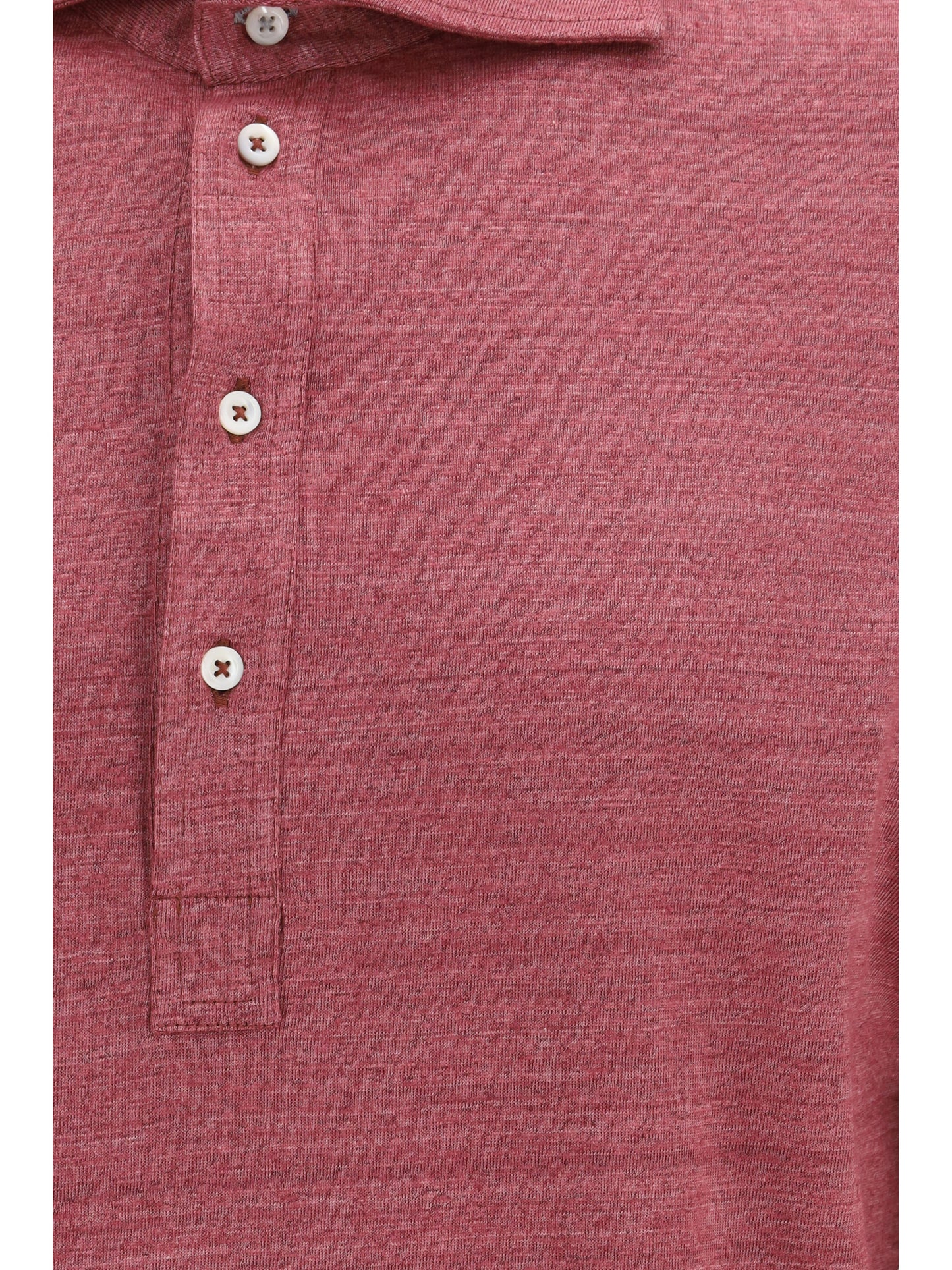 Brunello Cucinelli Men Long-Sleeve Polo In Mélange Linen And Cotton Jersey BRUNELLO CUCINELLI