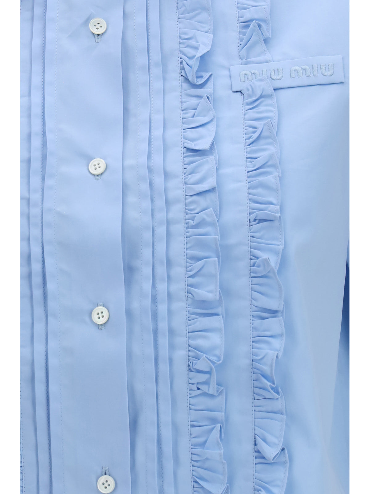 Miu Miu Women Poplin Shirt With Ruffle Details MIU MIU