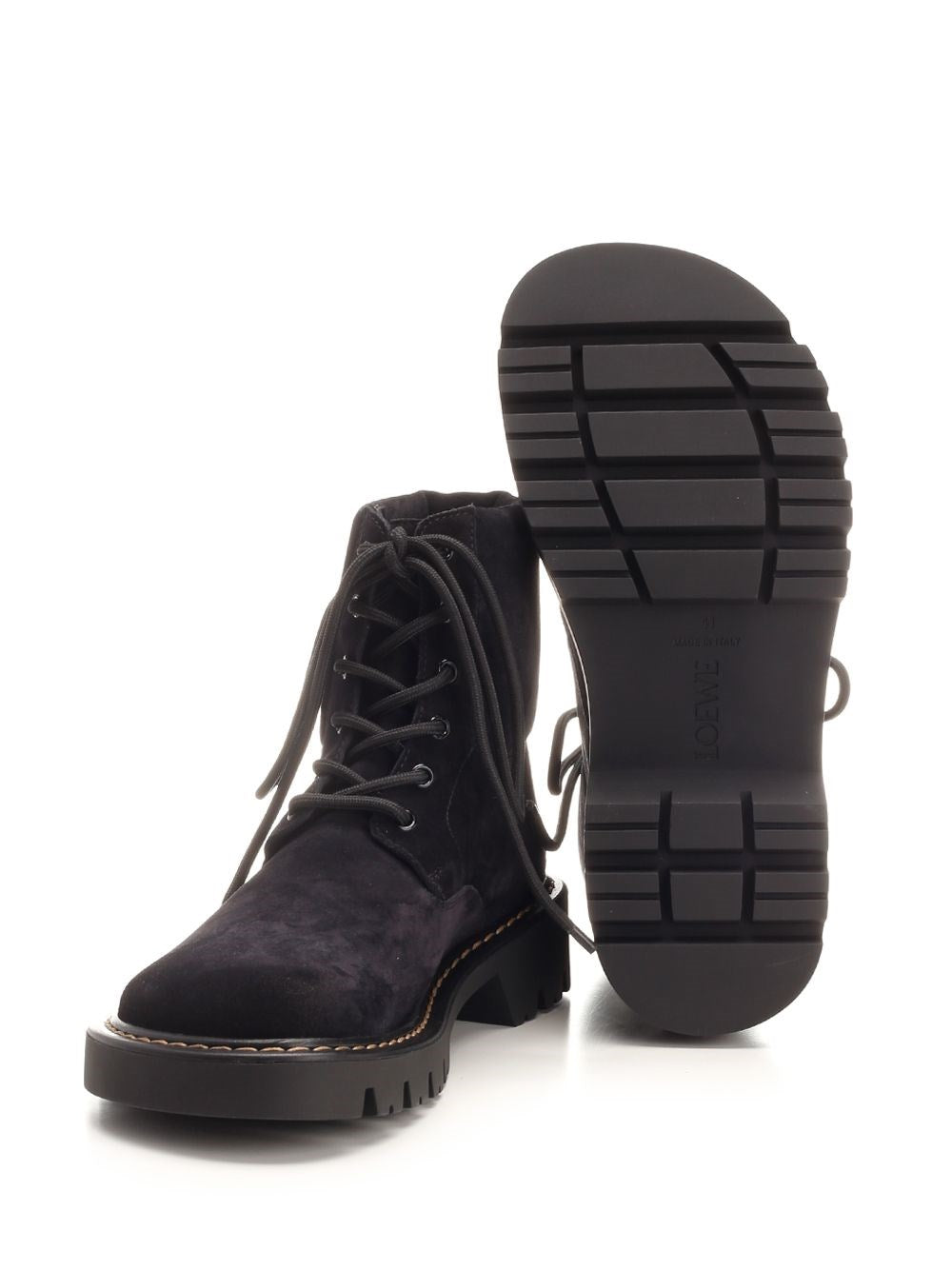 Loewe Men Sierra Combat Ankle Boot In Suede LOEWE