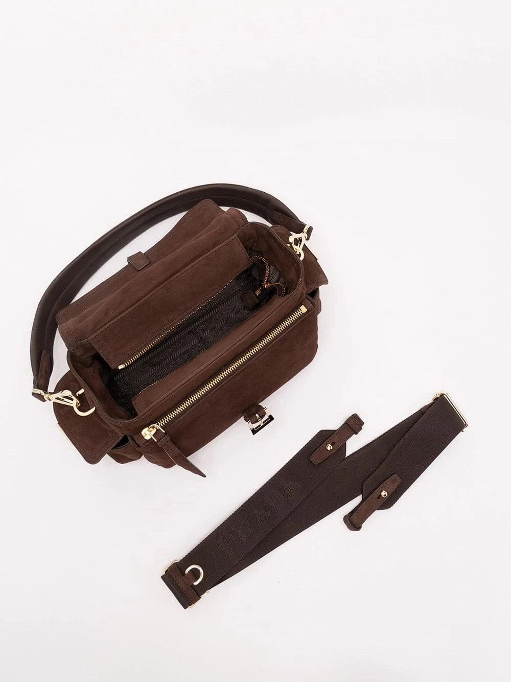 Prada Women Prada Explore Medium Suede Bag PRADA