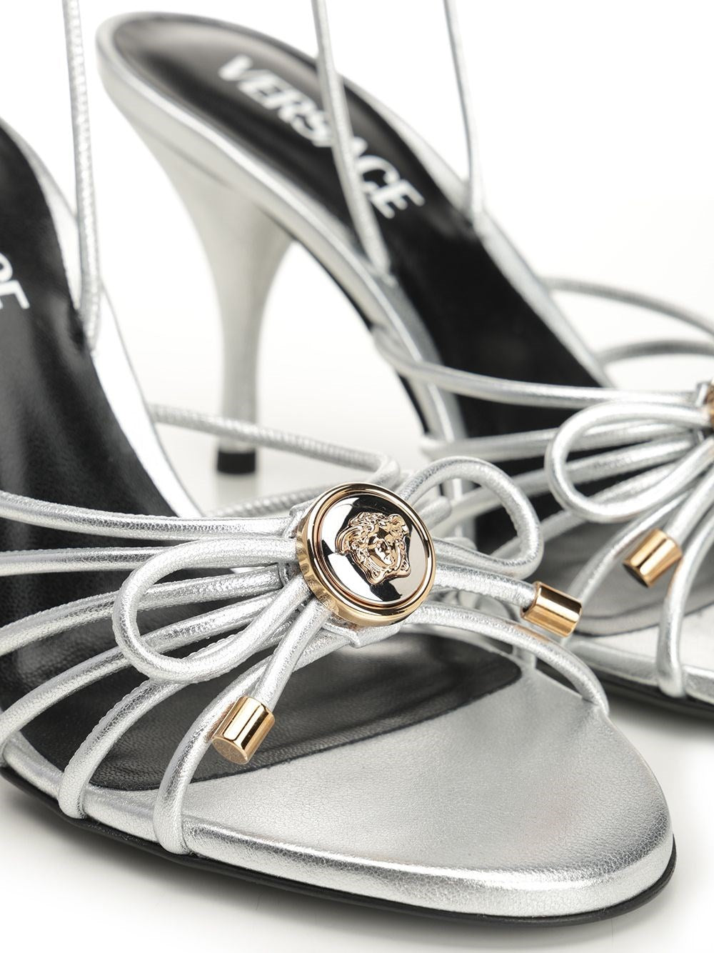 Versace Women Silver Leather Sandal VERSACE