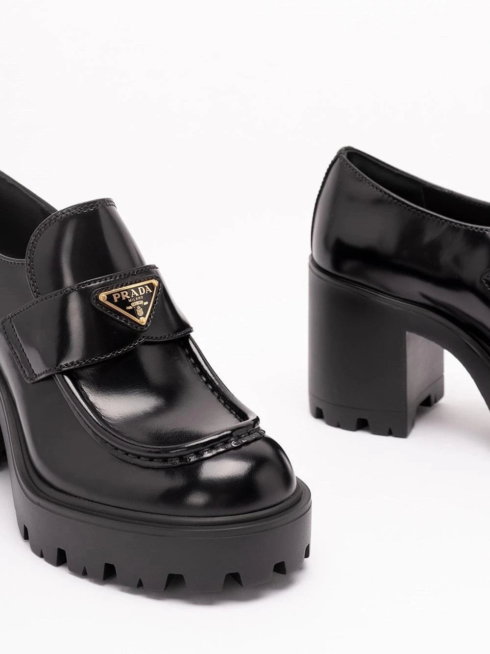 Prada Women Brushed Leather Loafers PRADA