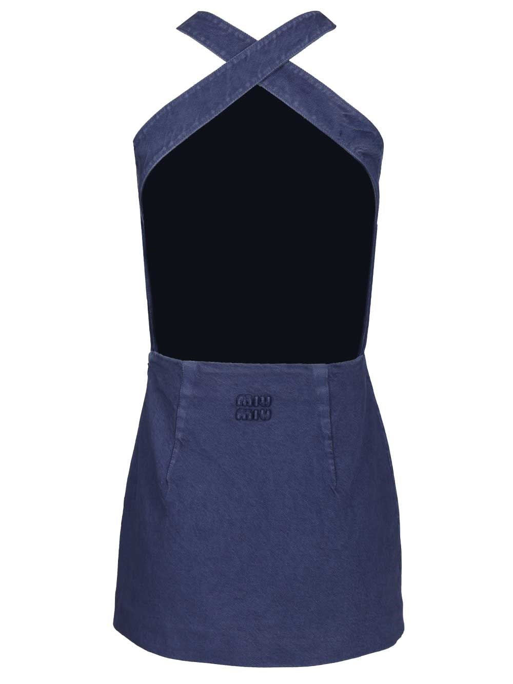 Miu Miu Women Gabardine Mini Dress MIU MIU