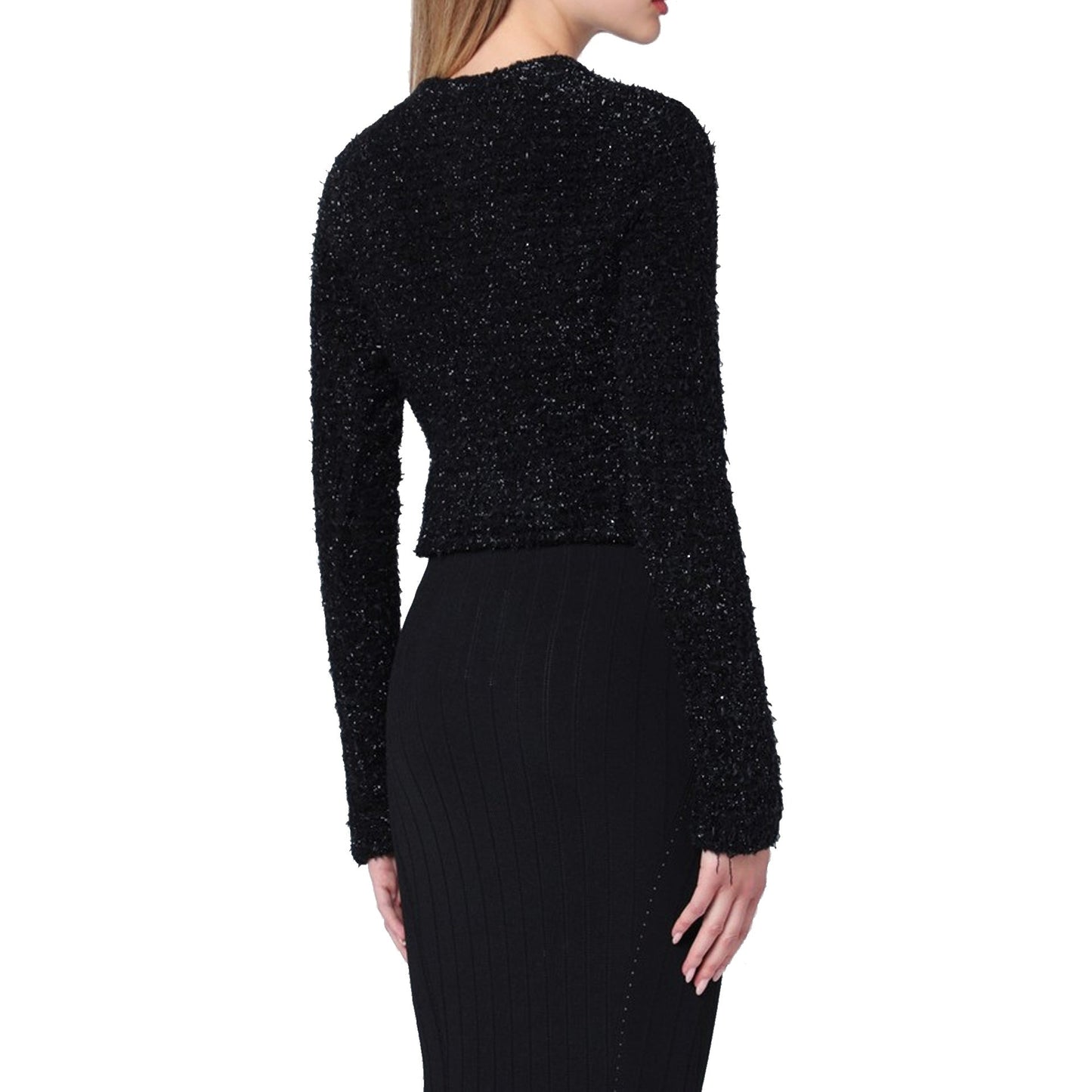 Balenciaga Crop Boucle Cardigan Women BALENCIAGA