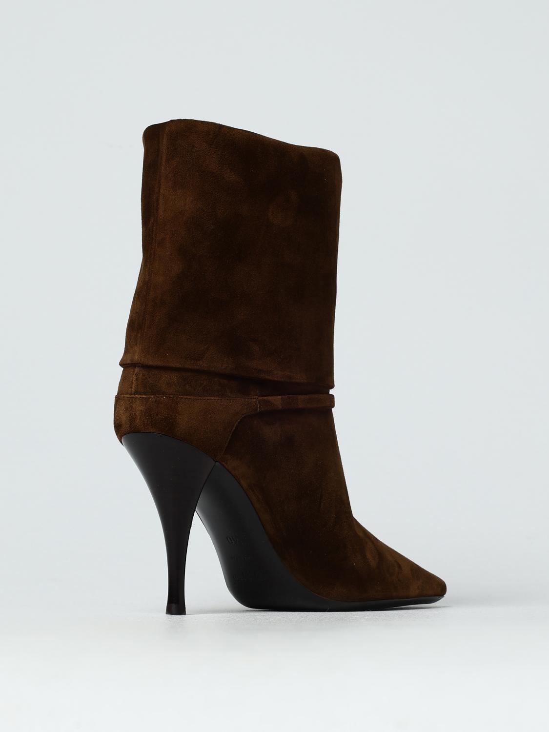 Saint Laurent Flat Ankle Boot Woman Brown SAINT LAURENT