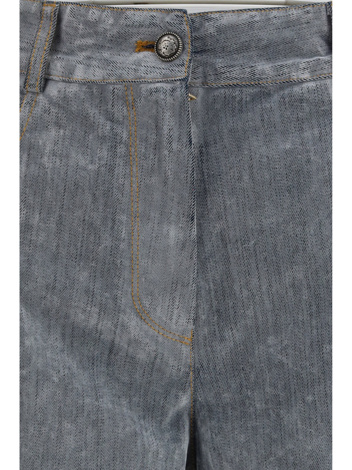 Forte_Forte Women Wide Leg Jeans In Flocked Denim FORTE FORTE
