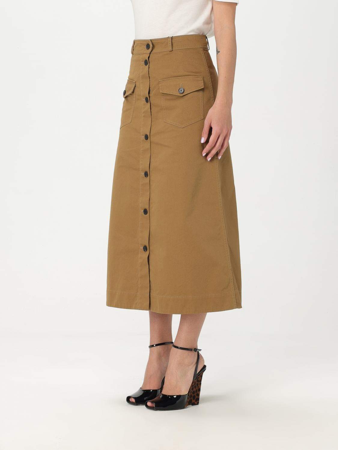 Saint Laurent Skirt Woman Beige SAINT LAURENT