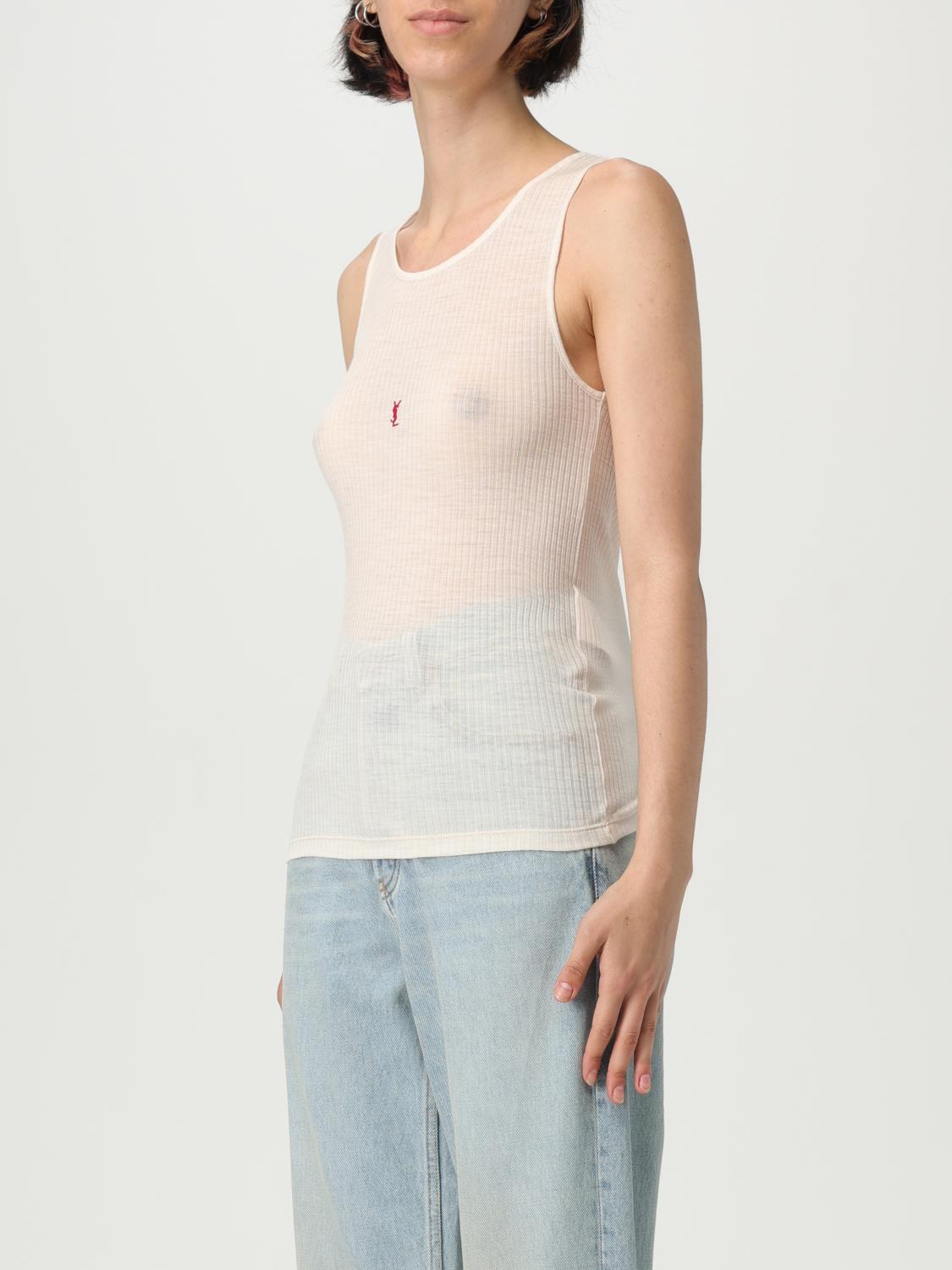 Saint Laurent T-Shirt Woman Yellow Cream SAINT LAURENT