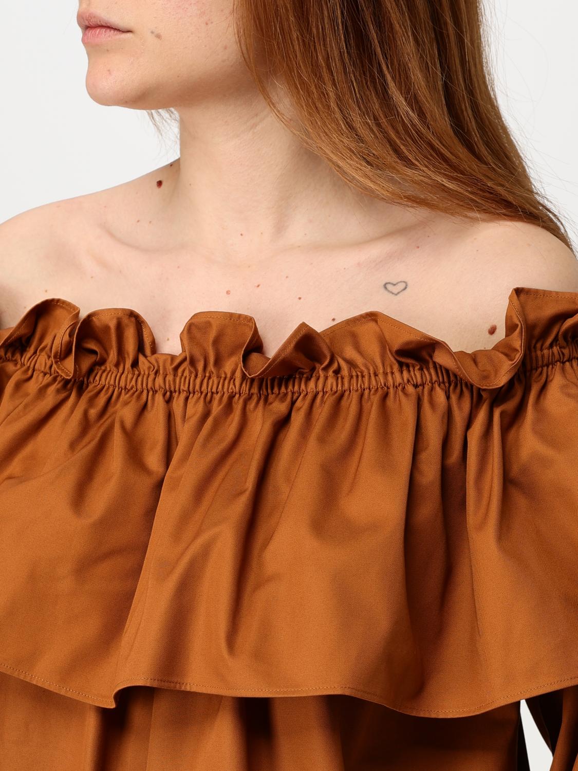 Saint Laurent Dress Woman Brick Red SAINT LAURENT
