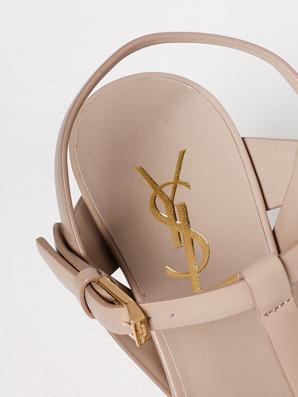Saint Laurent Heeled Sandal Woman Camel SAINT LAURENT